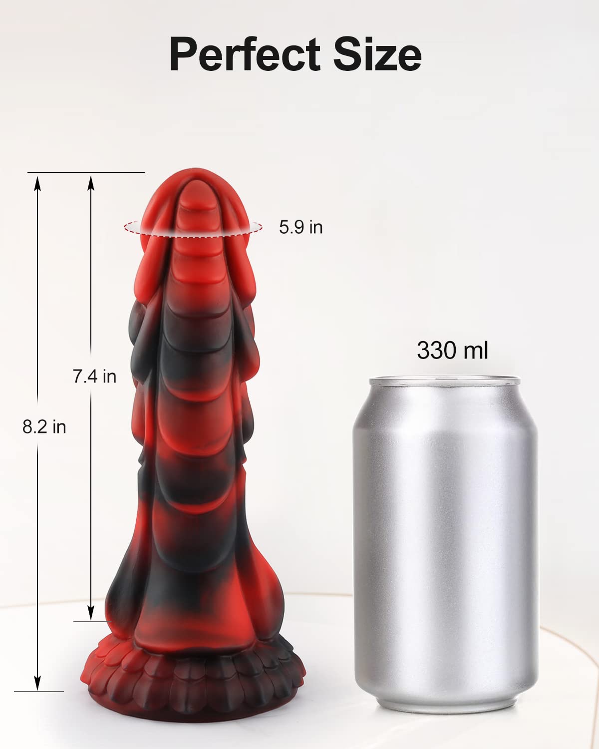 Sex Toy Realistic Silicone Dildo, 8.2 Inch Dragon Lifelike Fantasy Dildo, Soft Liquid Material Dildo with Textured for G-Spot Pleasure, Body Safe Material Adult Sex Toys for Women Men and Couple: Red&amp;Black