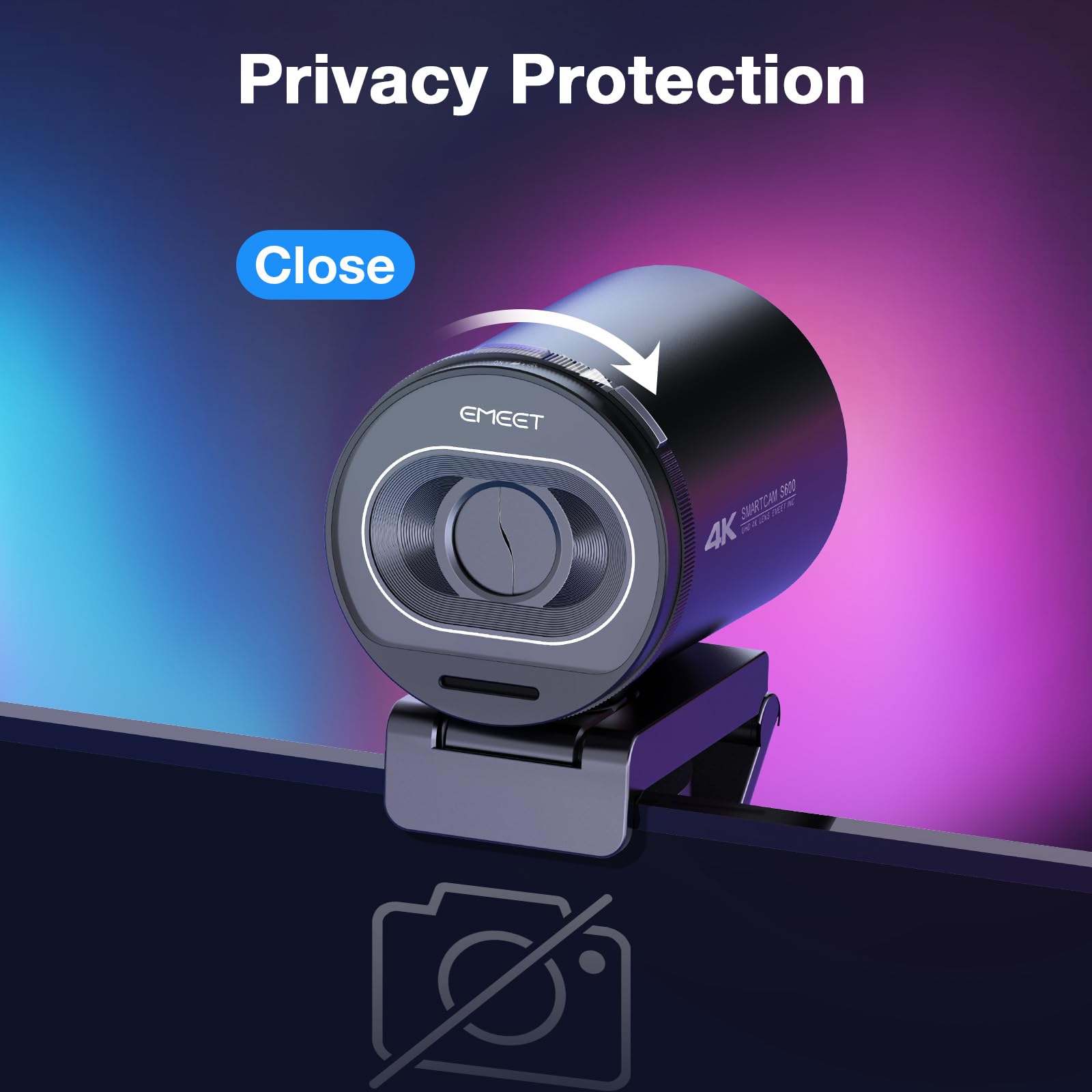 EMEET S600 4K Webcam for Streaming - Sony 1/2.5'' Sensor, PDAF Autofocus, 1080P@60FPS, 2 Noise Reduction Mics, Built-in Privacy Cover, 73° FOV, Streaming Camera for Live Commerce/Gaming/Beauty: S600 4K Sony Sensor PDAF 60FPS with Tripod