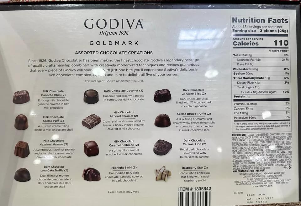 Godiva Belgium Goldmark Assorted Chocolate 10.9 OZ thumbnail 2