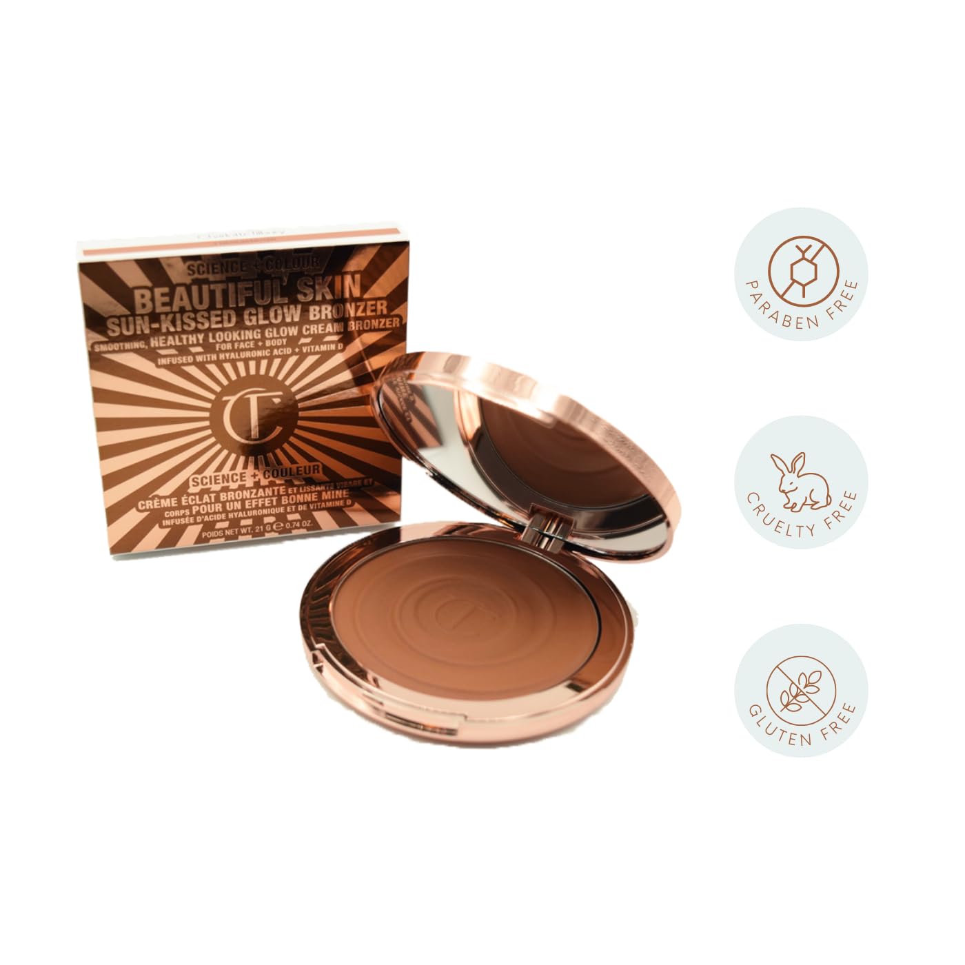 Charlotte Tilbury Beautiful Skin Sun-Kissed Glow Cream Bronzer - 2 Medium - Medium Golden Bronze thumbnail 5