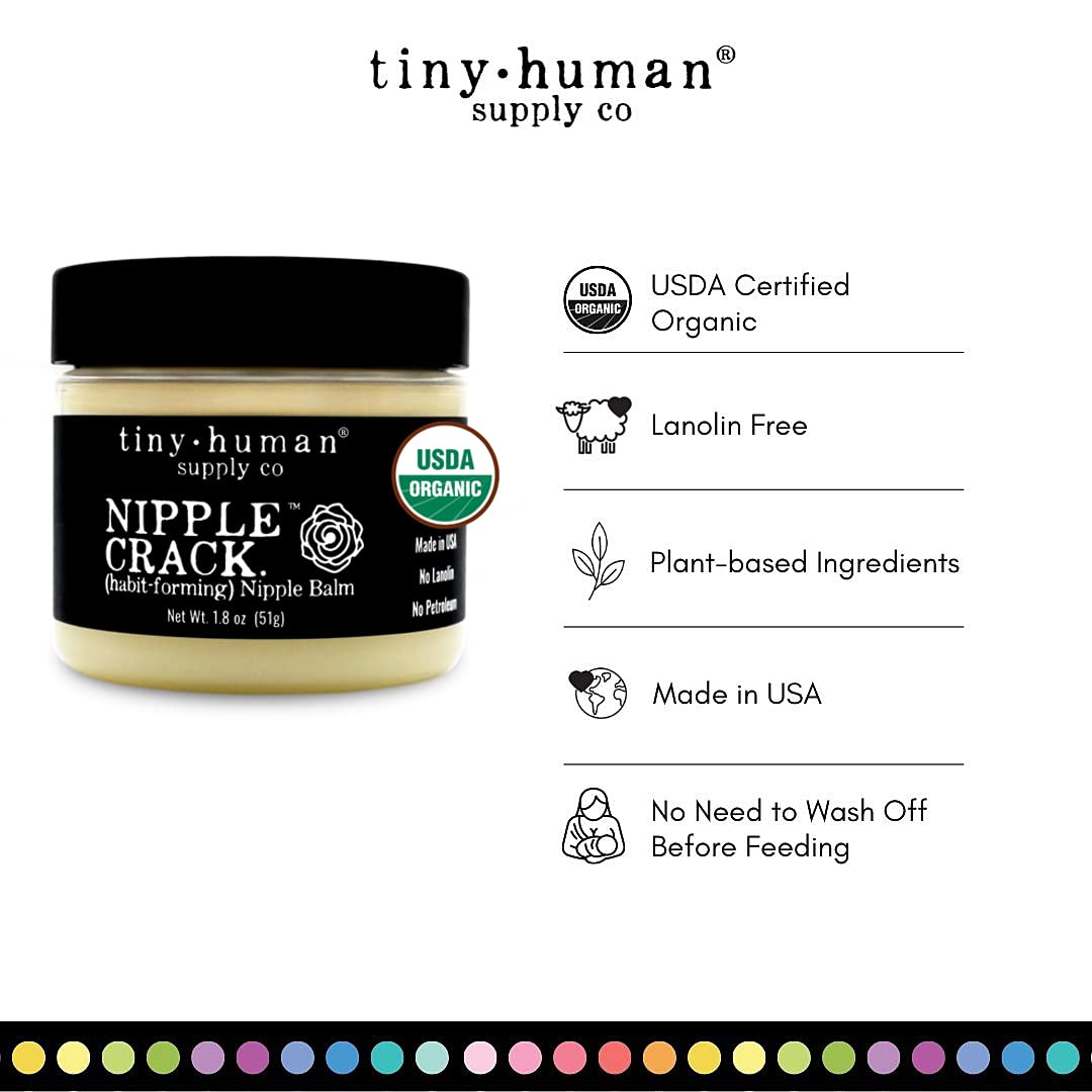 Organic Nipple Cream, Nipple Crack Lanolin Free Nipple Butter, Balm for Breastfeeding Mother, No Need to Wash Off, Safe for Baby and Mama
