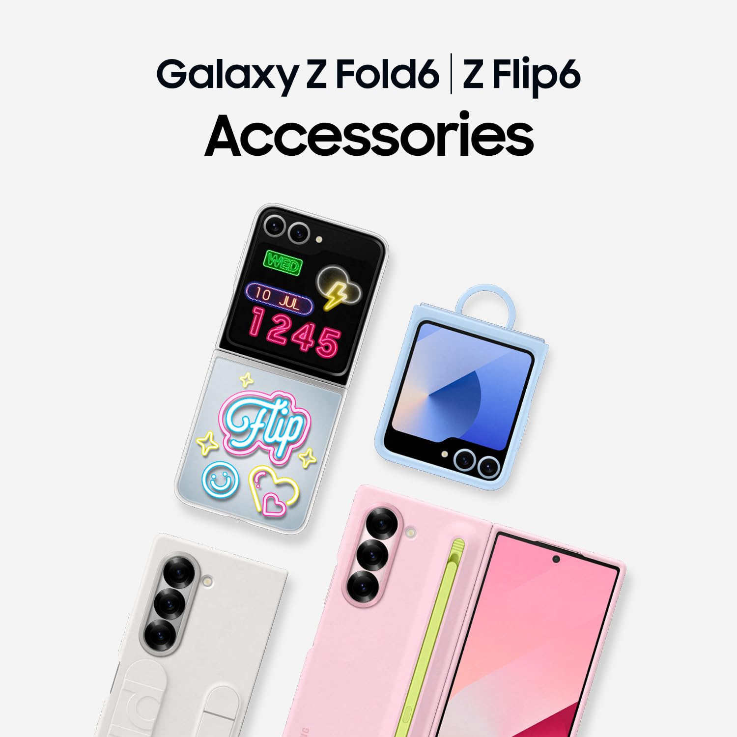 Samsung Galaxy Z Flip6, 512GB Unlocked Android Smartphone, FlexCam, Photo Assist, Camcorder Mode, Live Interpreter, Foldable Design, Pocket-Sized Portability, 2024, US 1 Yr Warranty, Silver Shadow: Blue 256GB Phone Only