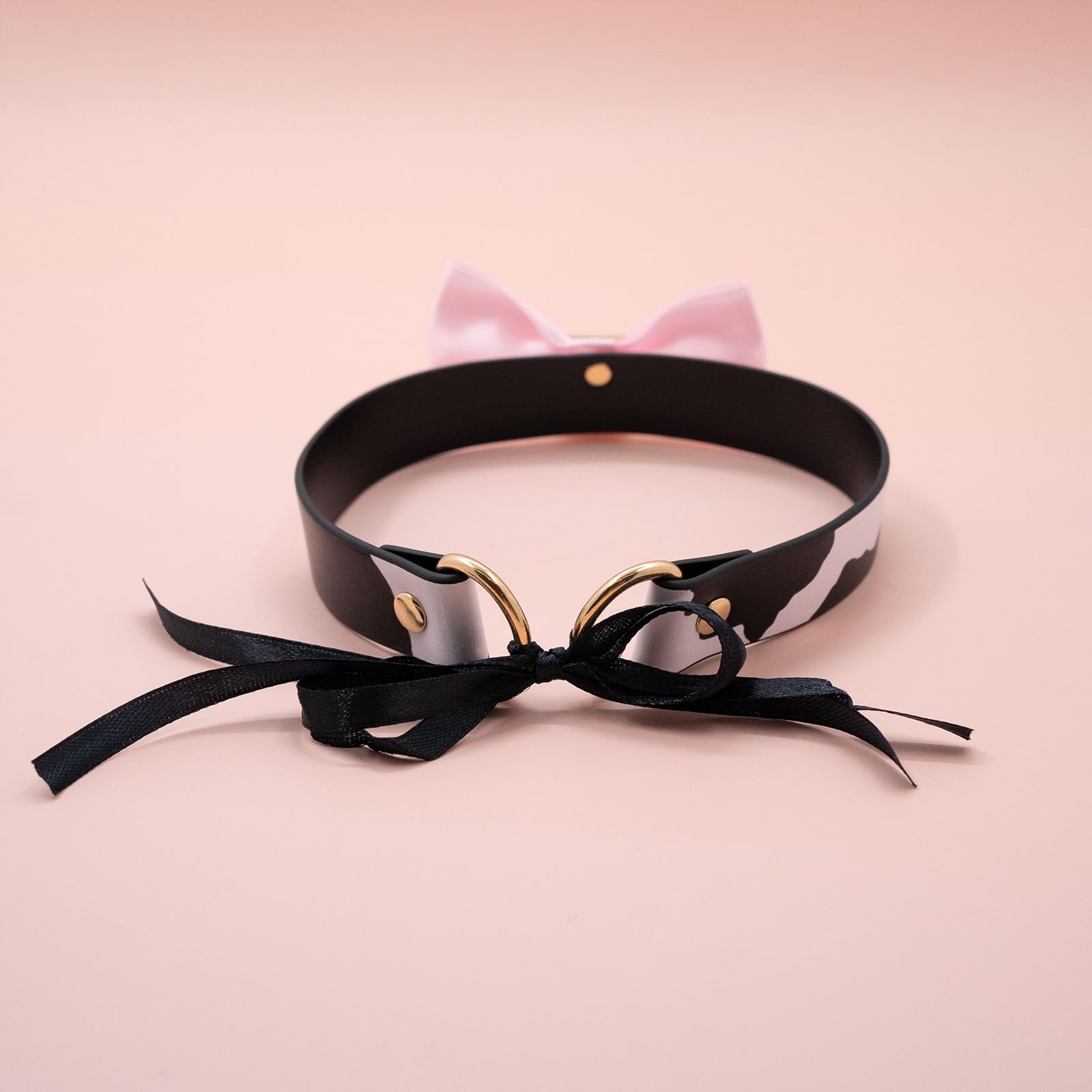 paloli Basic Cow Print Bell Collar Choker Necklace for women thumbnail 4