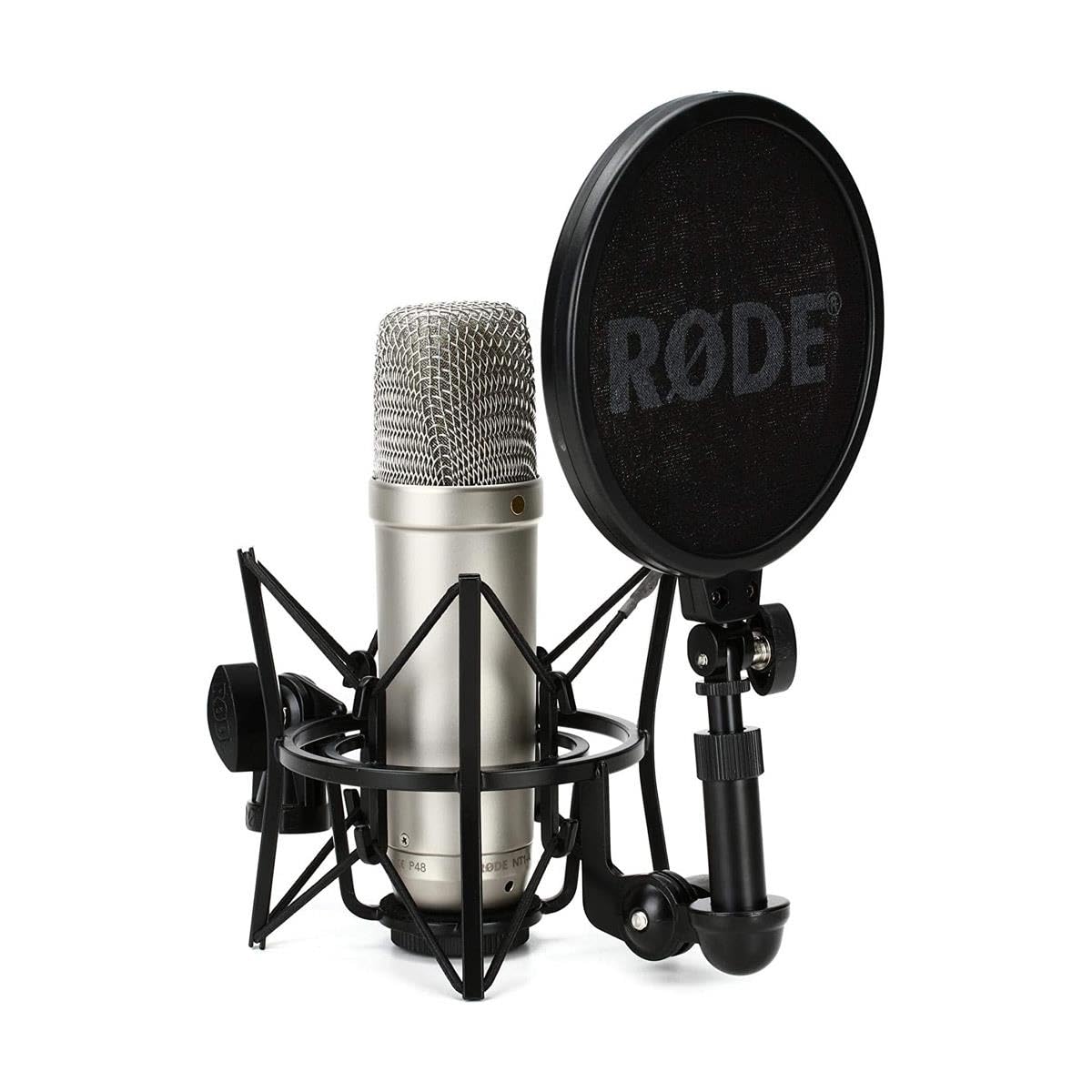 RØDE NT1 5th Generation Large-diaphragm Studio Condenser Microphone with XLR and USB Outputs, Shock Mount and Pop Filter for Music Production, Vocal Recording and Podcasting (Black): NT1 3rd Gen Silver