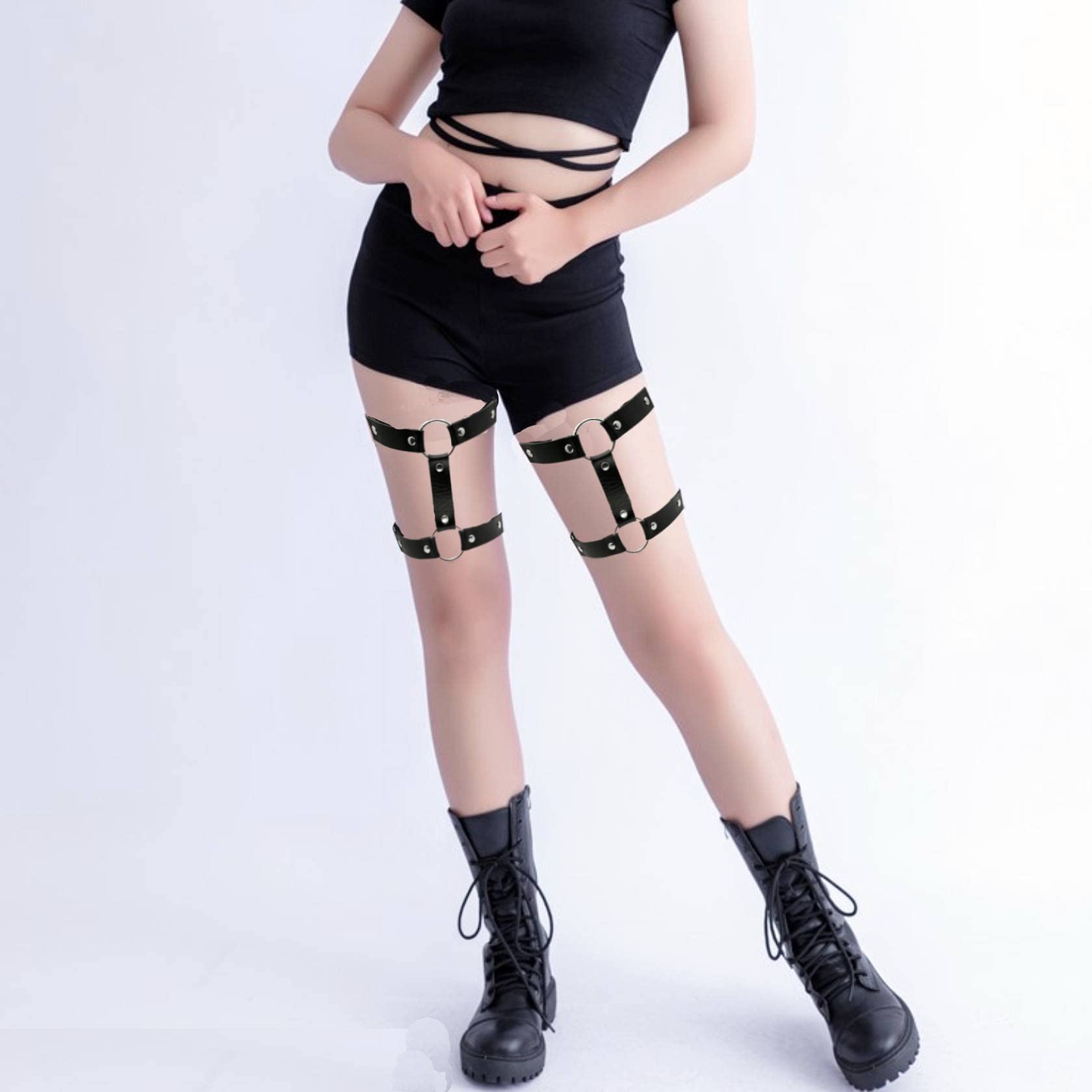 MILAKOO Women's Harness Gothic Leg Ring Body Harness Garter Belt Adjustable: MILAKOO Women's Harness Gothic Leg Ring Body Harness Garter Belt Adjustable