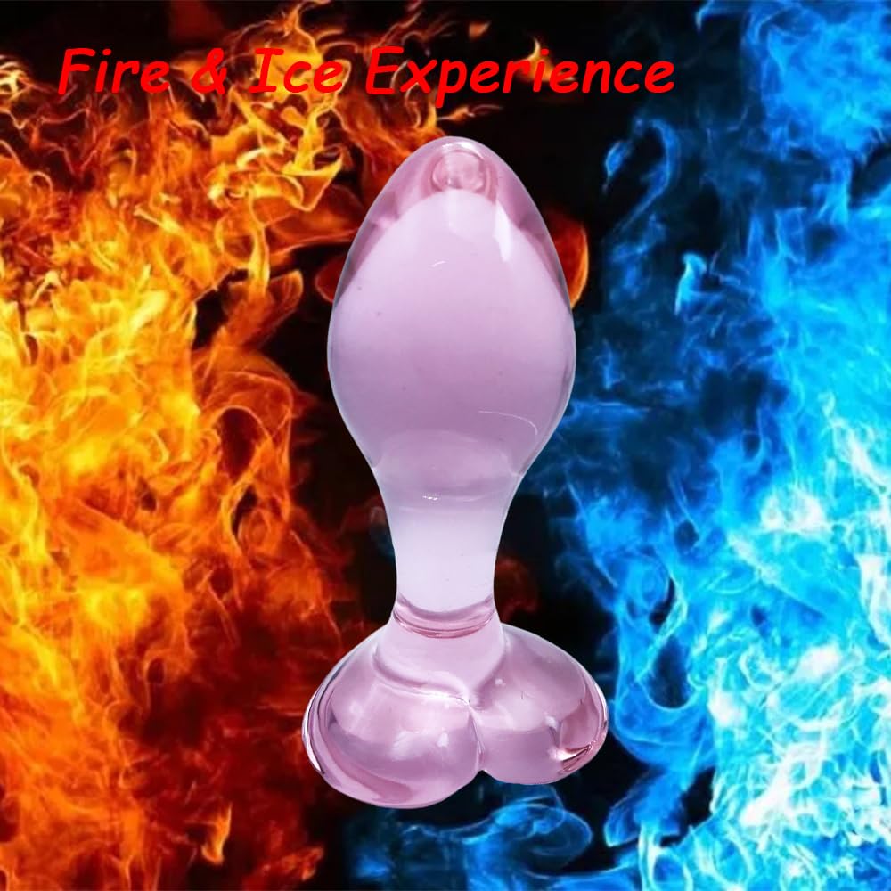 Pink Glass Butt Plug,Crystal  Anal Plug,Adult Sex AnalToy,Sex Gifts,S&M Anal Trainer,Portable Bum Plug Bomb Plug,Anal Expander Training Masturbation for Adult Female Men Women Gay and Couples: Heart