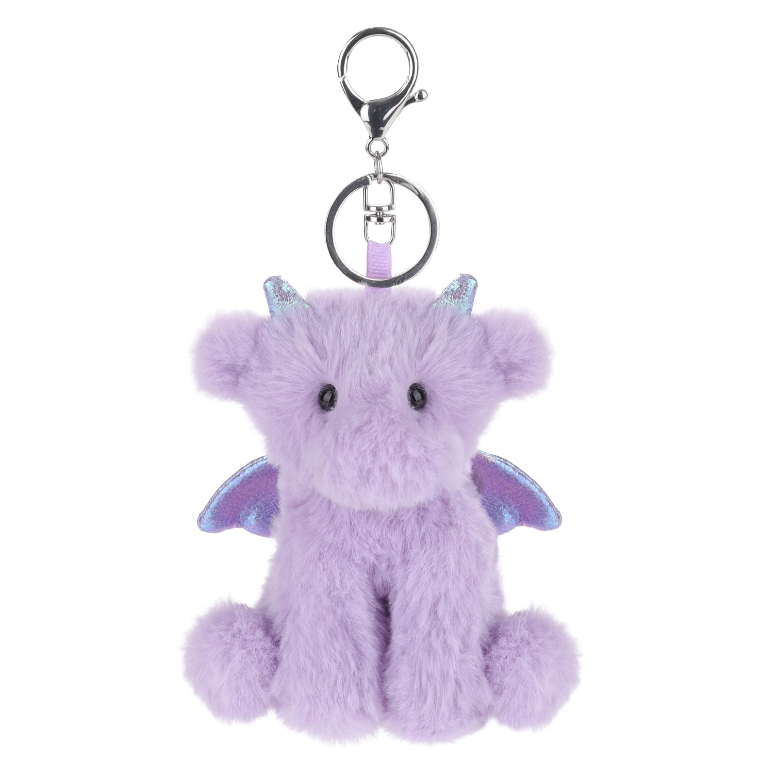 Apricot Lamb Cute Toys Plush Purple Dragon Dinosaur Stuffed Animal Soft Keychain for Child Bag, Purse, Backpack, Handbag (Purple Dragon，4.3 Inches)