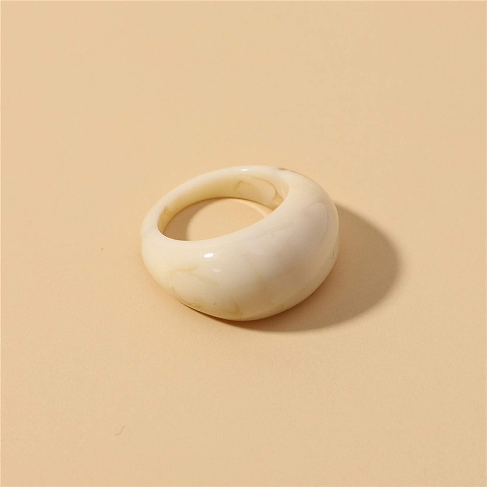 Set Resin Colorful Wide Thick Dome Knuckle Finger Stackable Joint Ring Retro Acrylic Transparent Vintage Jewelry Party Elegant Handmade Gift Diameter 18mm Stylish Bold thumbnail 6