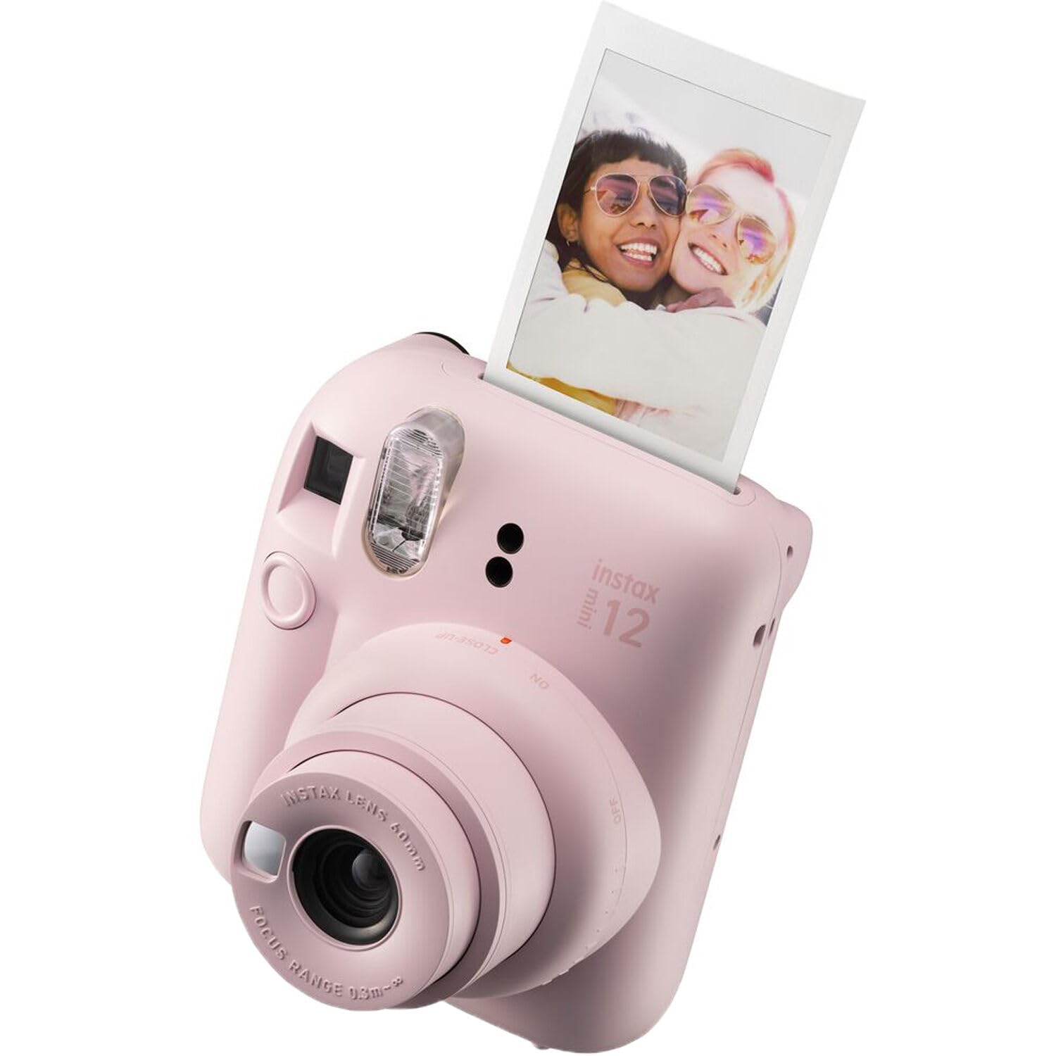 Fujifilm Instax Mini 12 Instant Camera + MiniMate Accessory Bundle & Compatible Custom Case + Fuji Instax Film Value Pack (50 Sheets) Flamingo Designer Photo Album (): Blossom Pink