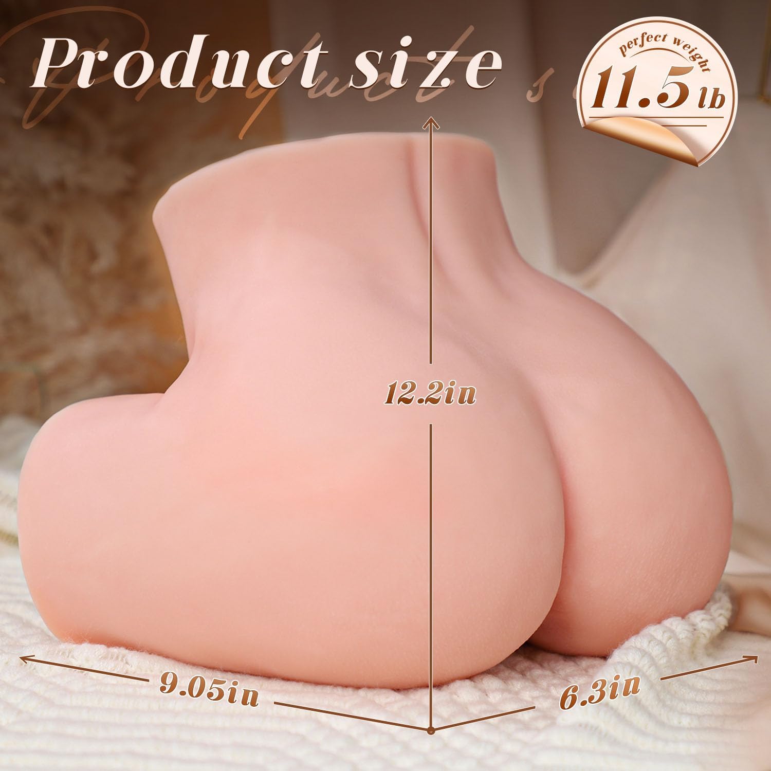 BIG SHOCKED Pocket Pussy for Men - Men's Sex Toys Male Masturbators Realistic Adult Toys Sex Doll Stroker 3D Lifelike Soft Butt with Vagina Anal Sex Pleasure Skin Color Adult Toy: 11.5 Pound