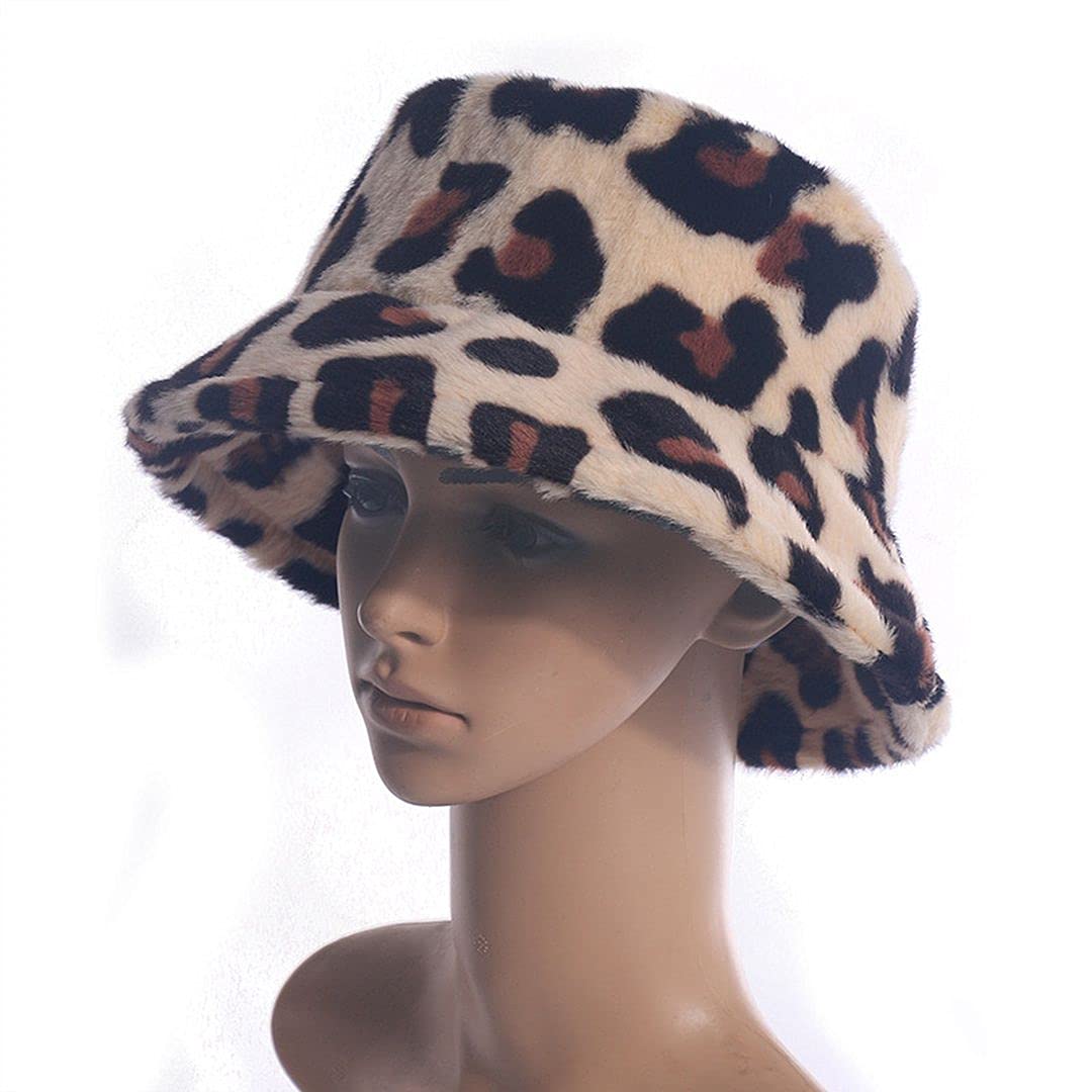 ChezAbbey Faux Fur Bucket Hat, Fuzzy Furry Winter Warm Fisherman Cap, Fluffy Teddy Sherpa Clothe Hats for Women Men Girls thumbnail 6
