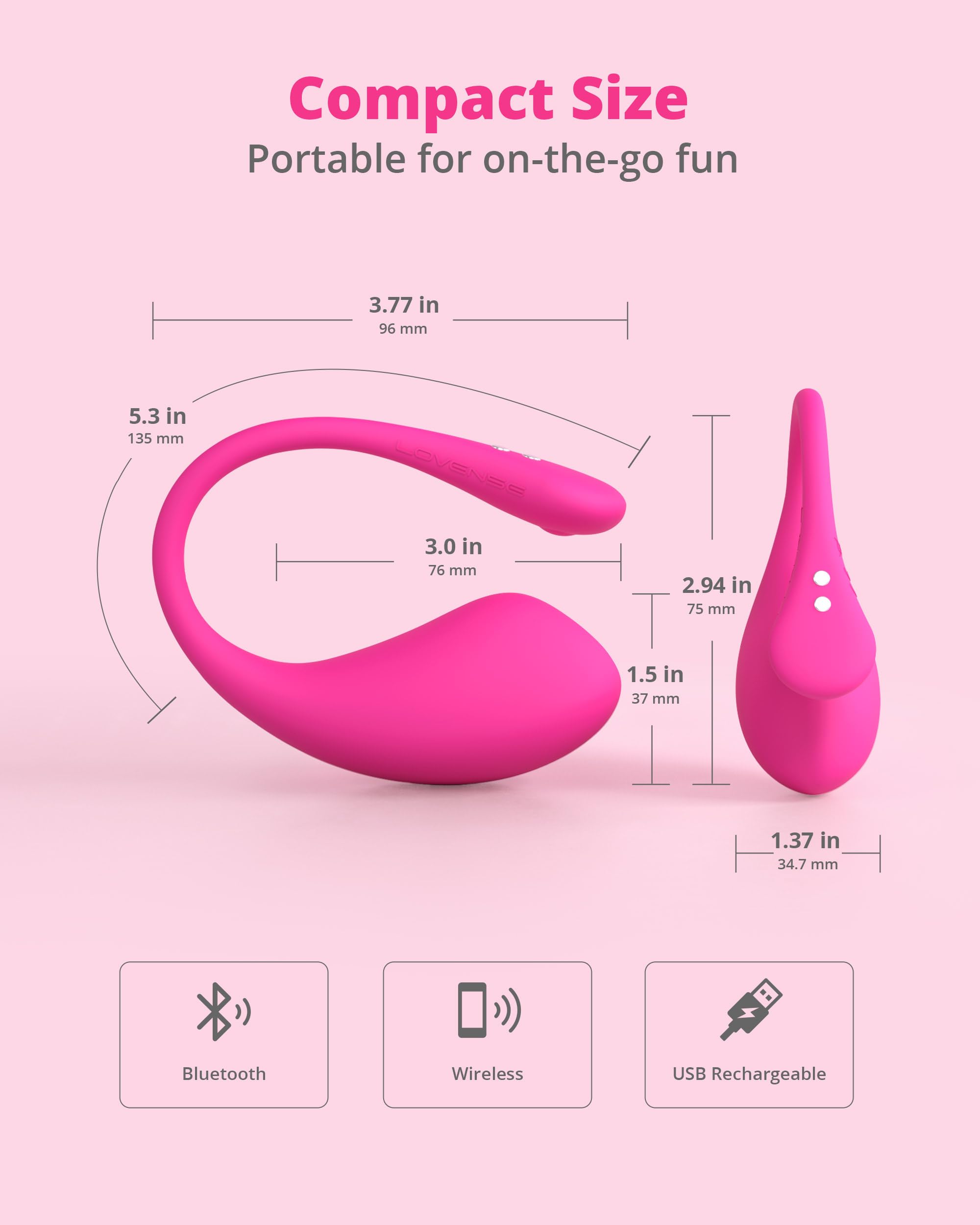 LOVENSE Lush 3 Remote Control Vibrator for Women, Wearable G-spot Vibrators with Remote App Controlled for Female Couples, Discreet Long Distance Adult Sex Toys & Games with Unlimited Vibration Modes: LOVENSE Lush 3 Remote Control Vibrator for Women, Wearable G-spot Vibrators with Remote App Controlled for Female Couples, Discreet Long Distance Adult Sex Toys & Games with Unlimited Vibration Modes