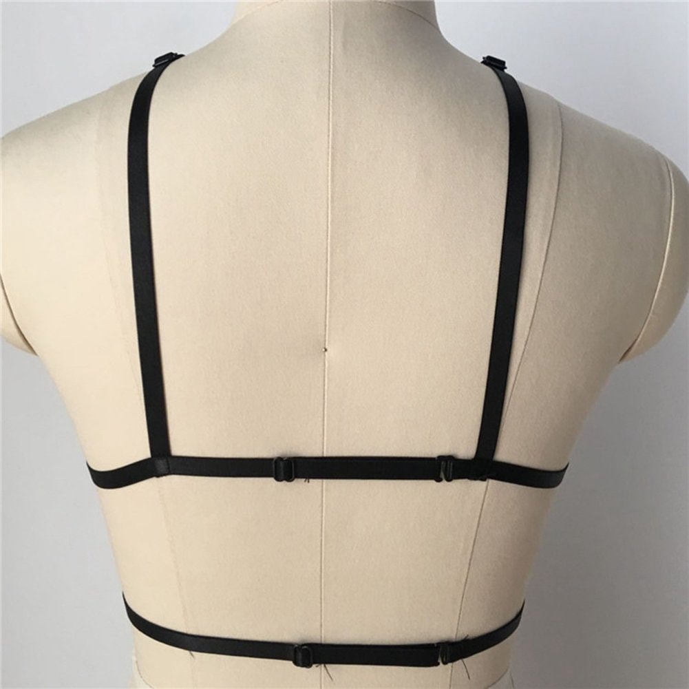 Sexy Women Harness Halter Pentagram Body Harness Bra Caged Bra Cupless Bra Punk Gothic Style Strappy Bralette One Size: Sexy Women Harness Halter Pentagram Body Harness Bra Caged Bra Cupless Bra Punk Gothic Style Strappy Bralette One Size