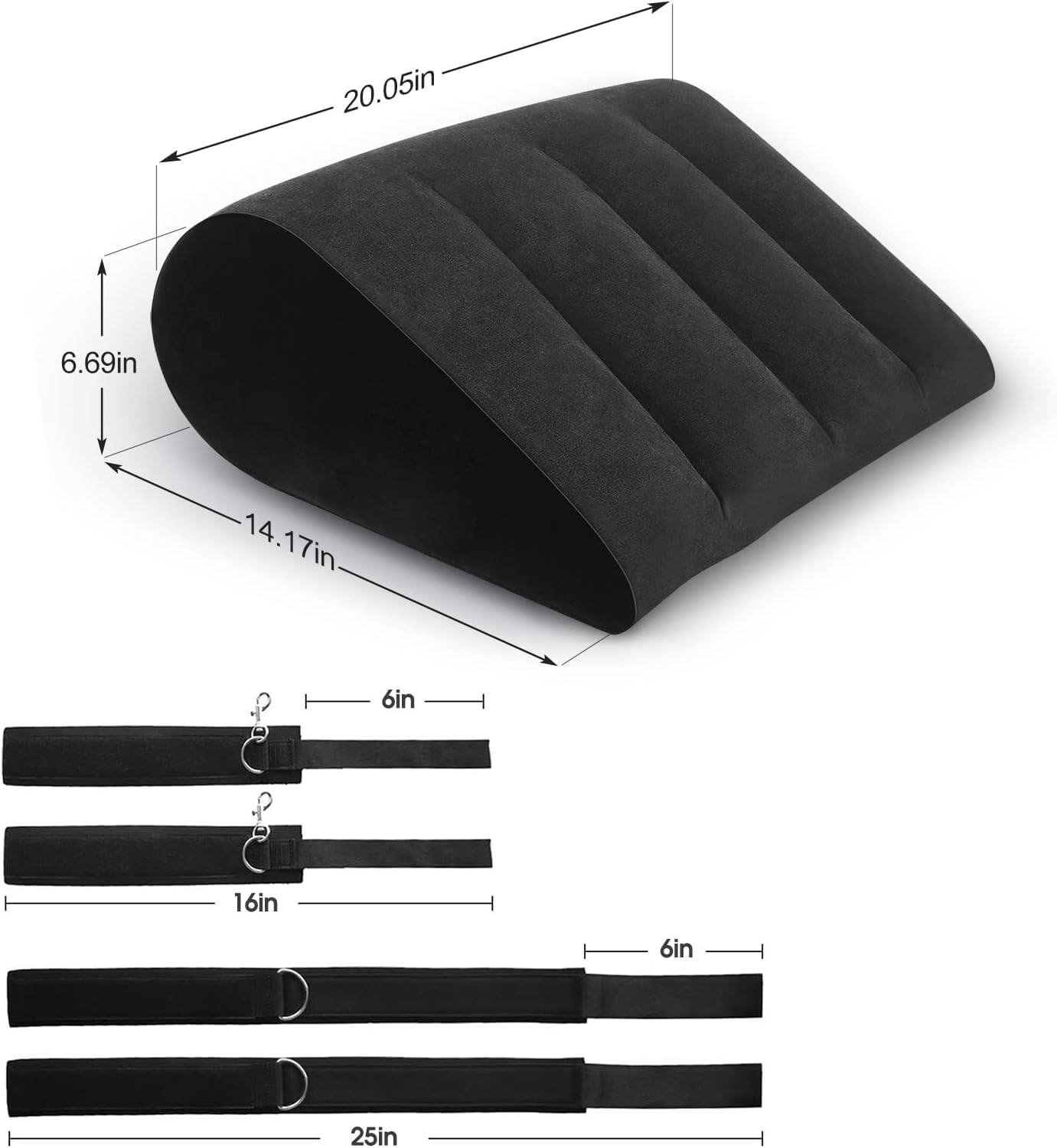 Sex Bondage Pillow Handcuffs Restraints Set - BDSM Thigh Wrist Cuffs Inflatable Sex Position Pillow Sex Furniture Couples Toy BDSM Bondage Restraint Kit Adult Sex Toys for Women and Couples(Gray): A-black