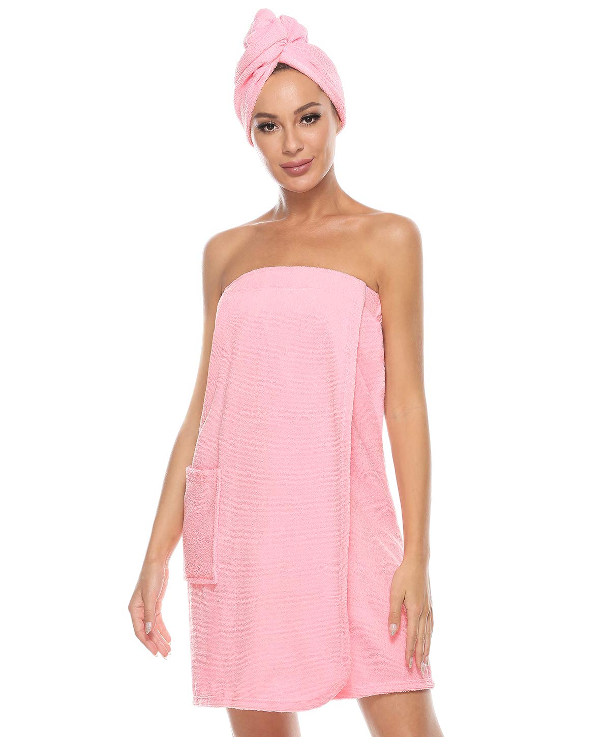 Kniffi Womens Wrap Towel Spa Wraps & Hair Towel Body Wrap Adjustable Closure Bathrobe thumbnail 1