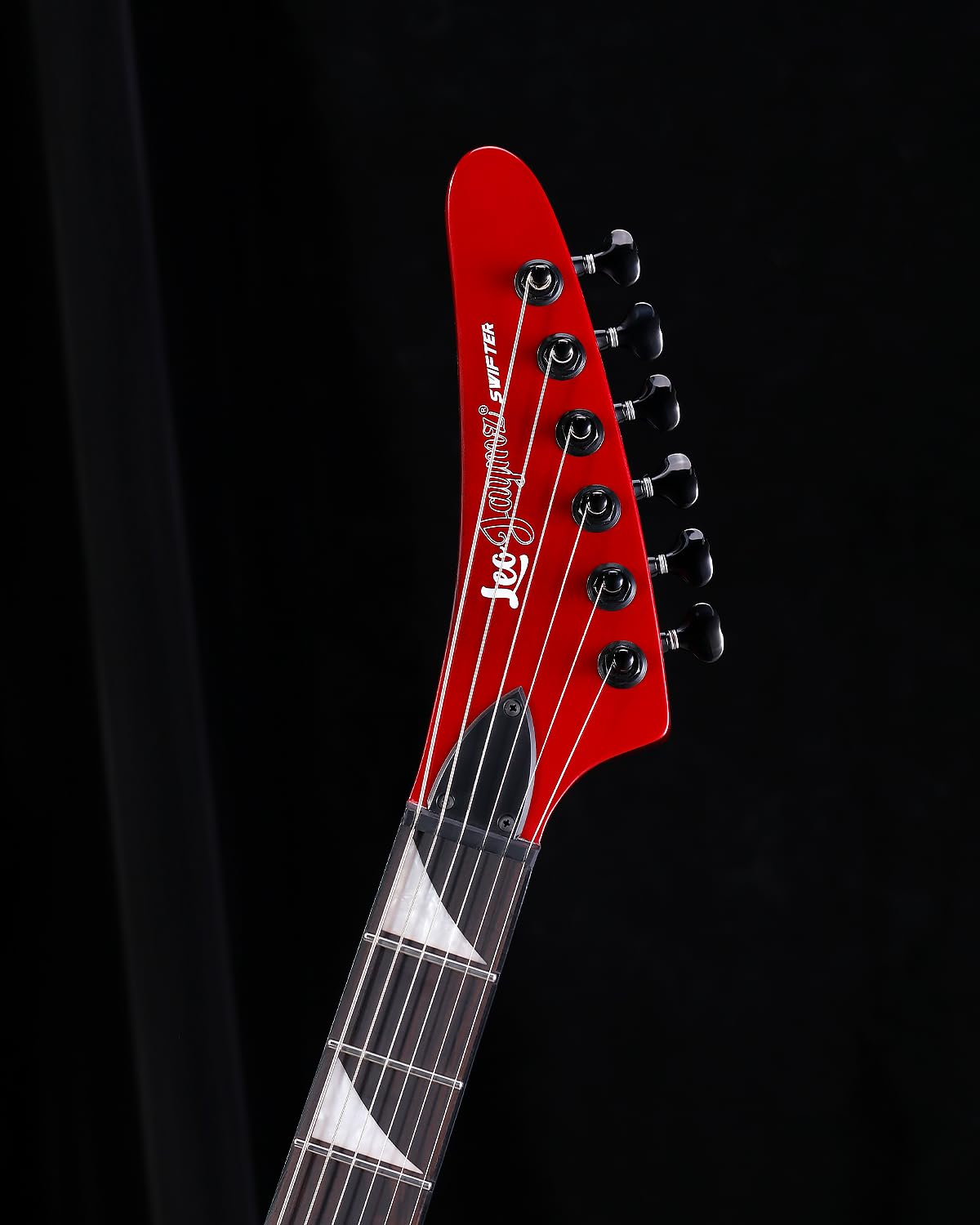 Leo Jaymz Electric Guitar,Swifter Series,Heavy Metal Guitar,24 Frets Rosewood Fingerboard,Mahogany Body,Maple Neck, Powerful and Pure Humbucker Pickups (Red)
