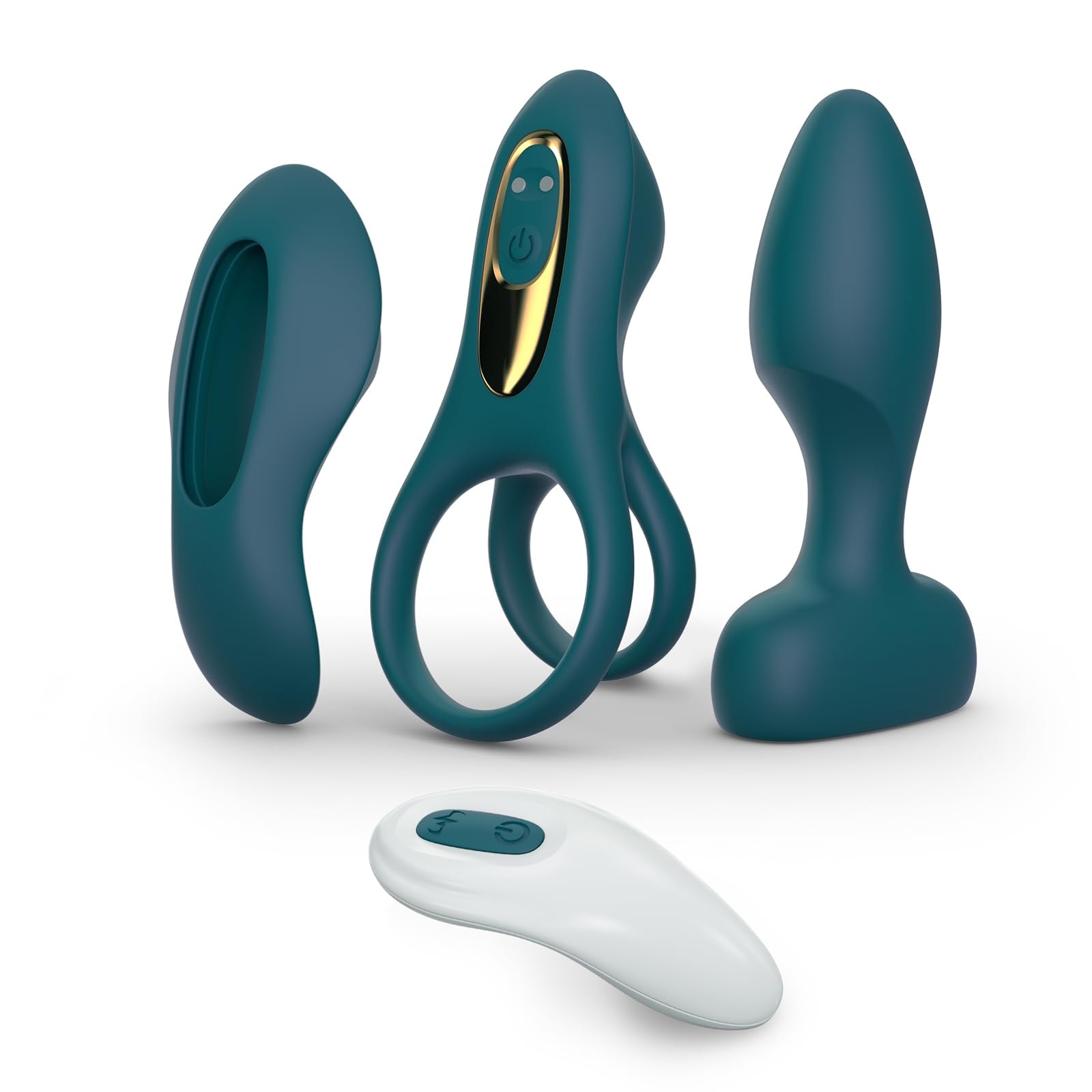 Tracy's Dog Couples Vibrator Kit - Includes Vibrating Cock Ring, Panty Vibrator & Butt Plug with Removable Rechargeable Bullet, Remote-Controlled Adult Sex Toy Set for Women & Couples Pleasure Play: Green