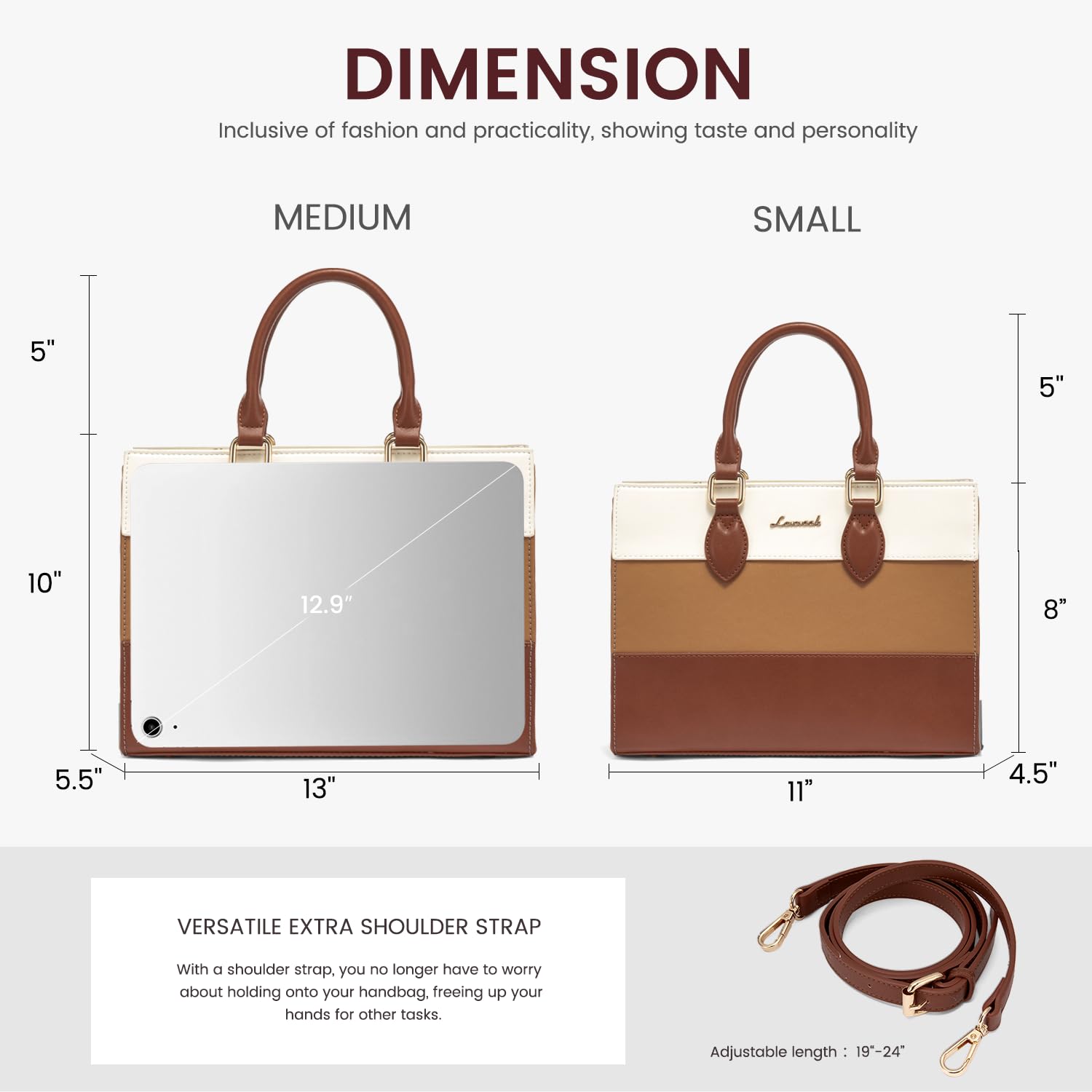 LOVEVOOK Purses for Women, Fashion Handbags for Women, Tote Bag PU Leather Shoulder Bag Top Handle Satchel for Lady thumbnail 3