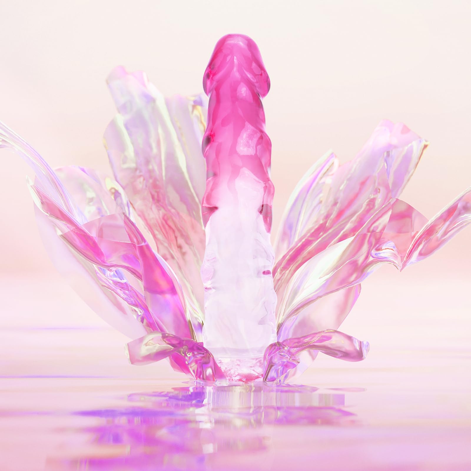 Sex Toy Realistic  Dildo for Women - TUFEEL G Spot Adult Toys, Gradient Clear Penis with Strong Suction Cup, Soft Lifelike Dick for Beginner & Couples Anal Vaginal Sexy Play, Strap-on Pleasure: Pink