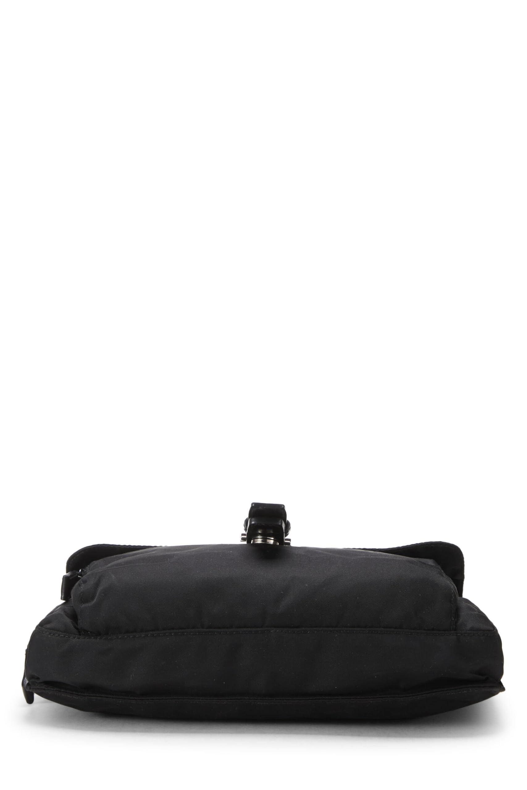 Prada, Pre-Loved Black Nylon Messenger Bag Small, Black: Prada, Pre-Loved Black Nylon Messenger Bag Small, Black