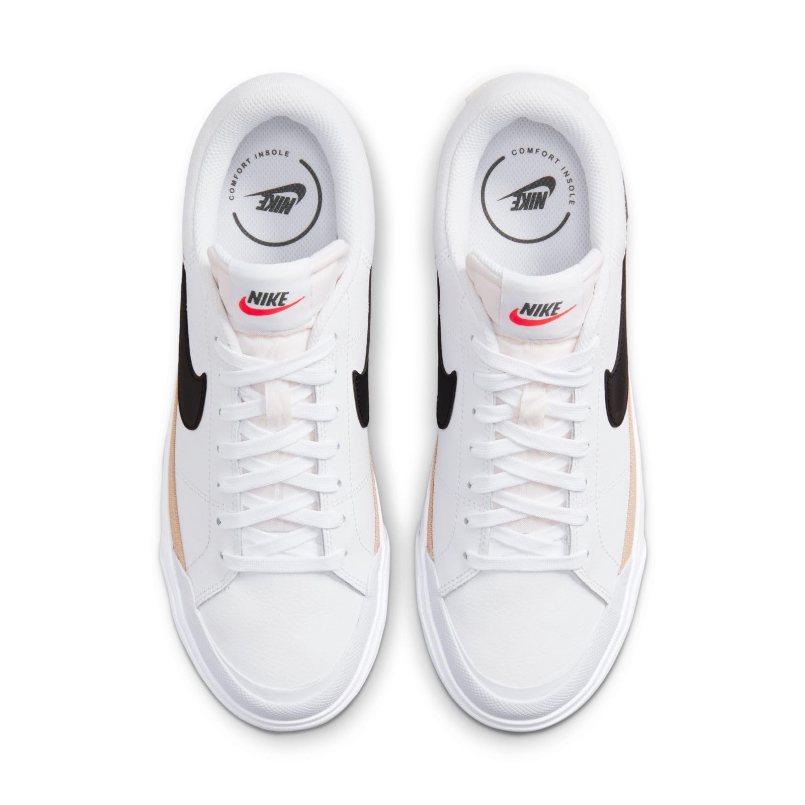 Nike Women's Low-Top Sneakers: 7.5 White/Black-hemp-team Orange