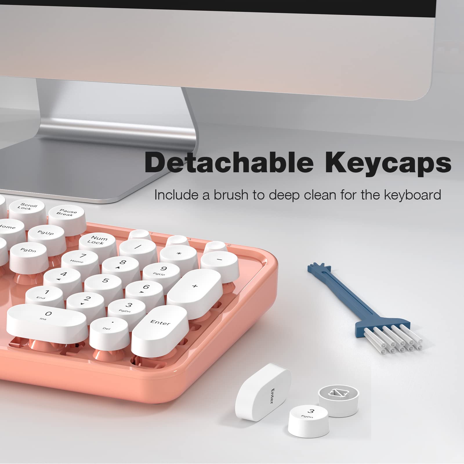 MOFII Wireless Keyboard and Mouse Combo,2.4GHz Retro Full-Size Keyboard with Number Pad and Cute Wireless Mouse for Computer PC Desktops Laptop WindowsxP/7/8/10() thumbnail 5