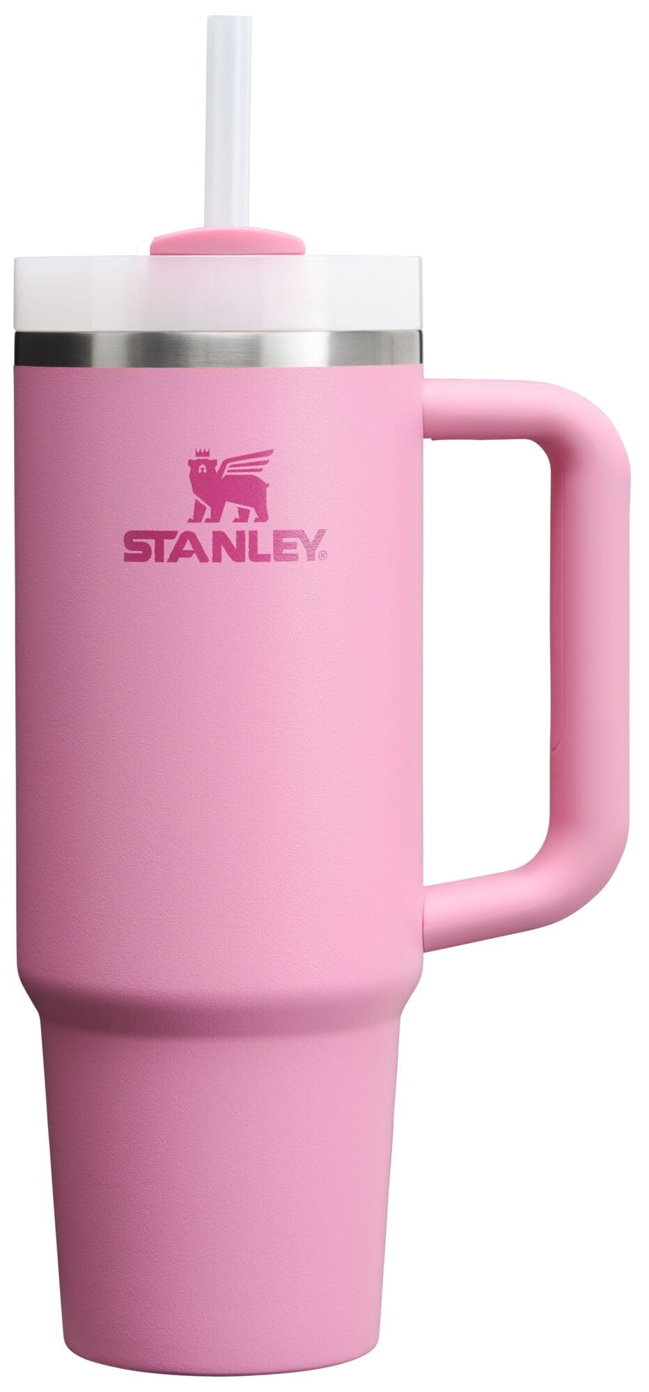 Stanley Quencher H2.0 Tumbler with Handle and Straw 30 oz | Flowstate 3-Position Lid | Cup Holder Compatible for Travel | Insulated Stainless Steel Cup | BPA-Free | Rose Quartz 2.0: 30 Ounces Peony