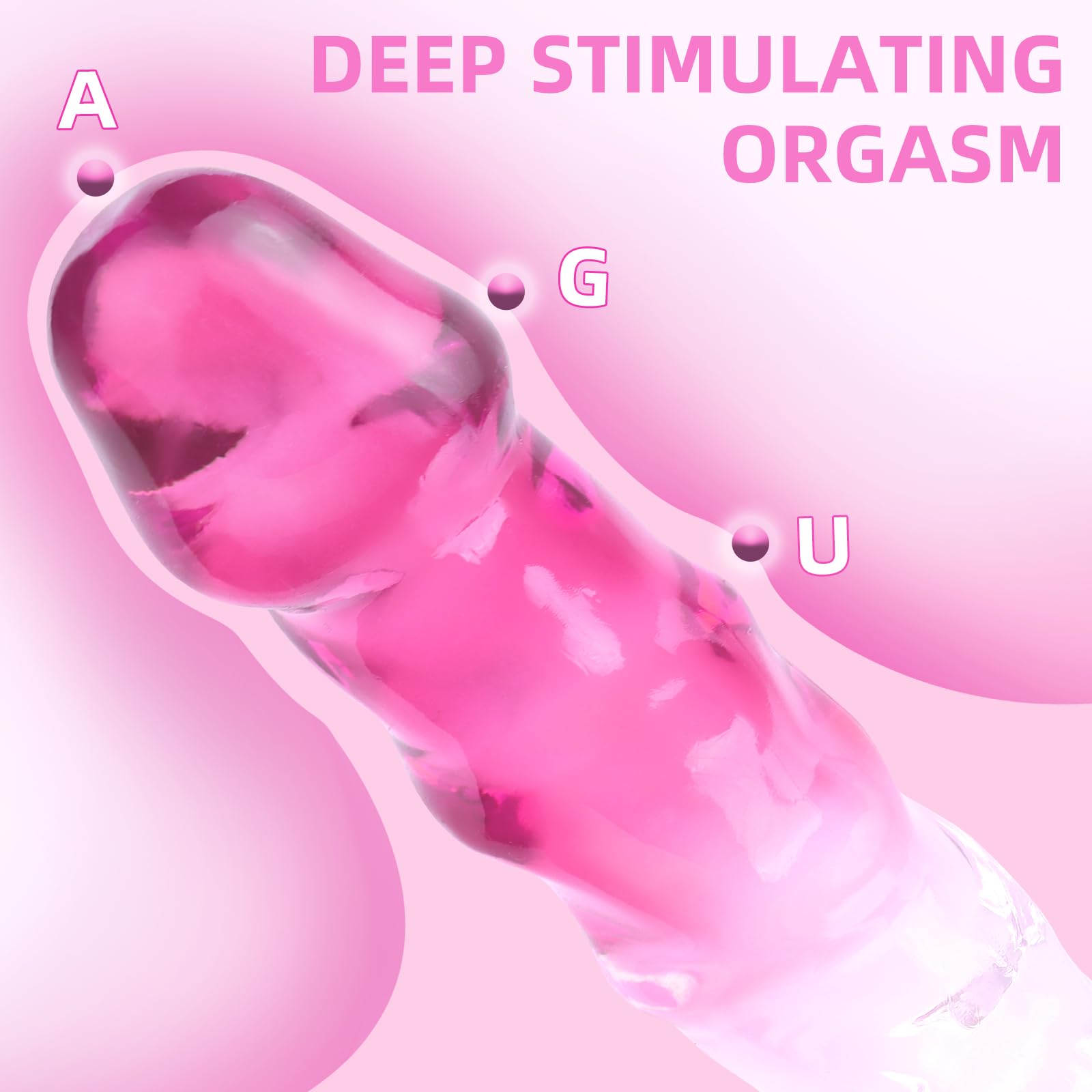 Sex Toy Realistic  Dildo for Women - TUFEEL G Spot Adult Toys, Gradient Clear Penis with Strong Suction Cup, Soft Lifelike Dick for Beginner & Couples Anal Vaginal Sexy Play, Strap-on Pleasure: Pink