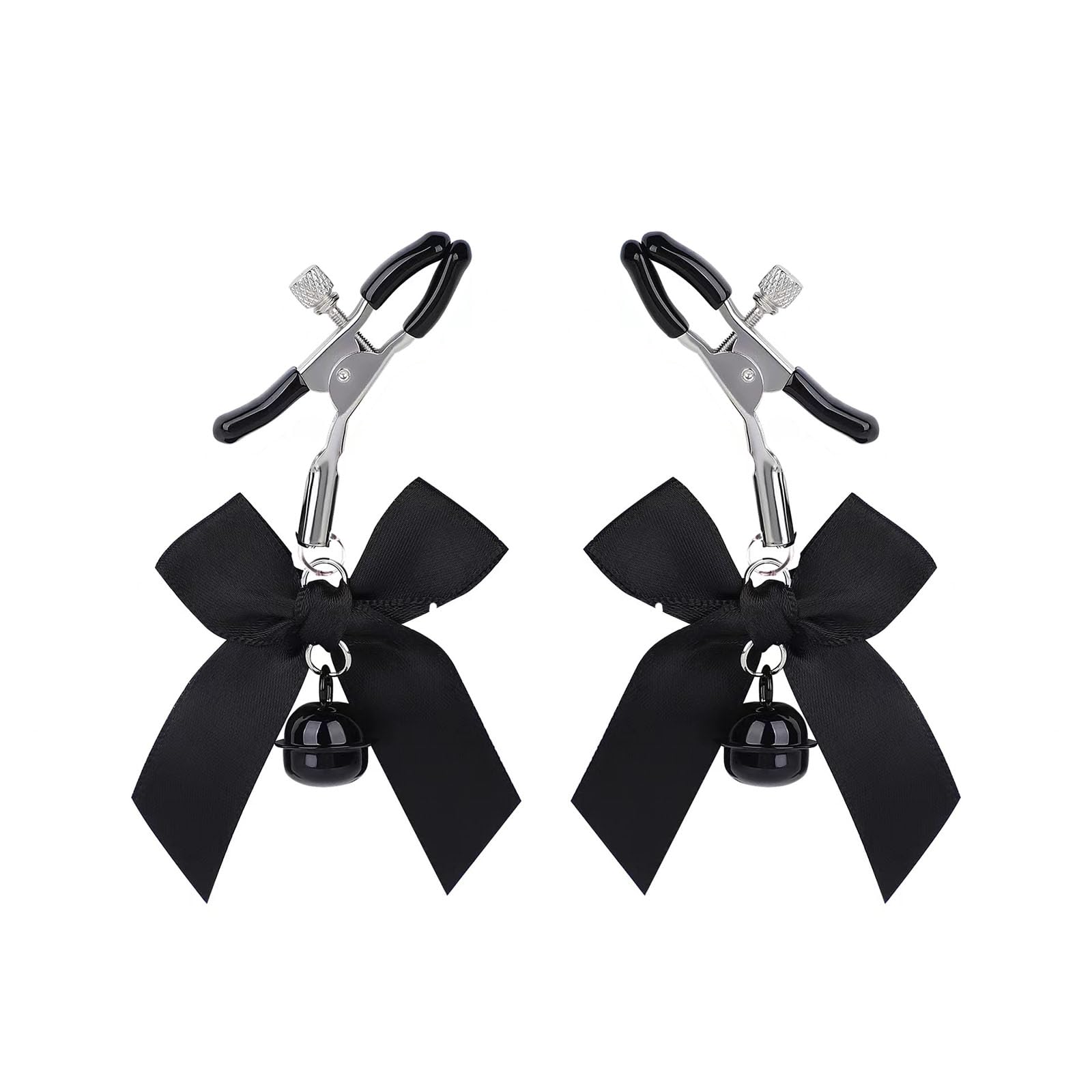 GLMOCM Stainless Steel Body Ring with Bell Clamps and Non Piercing Chain for Women - Faux Body Jewelry: Black