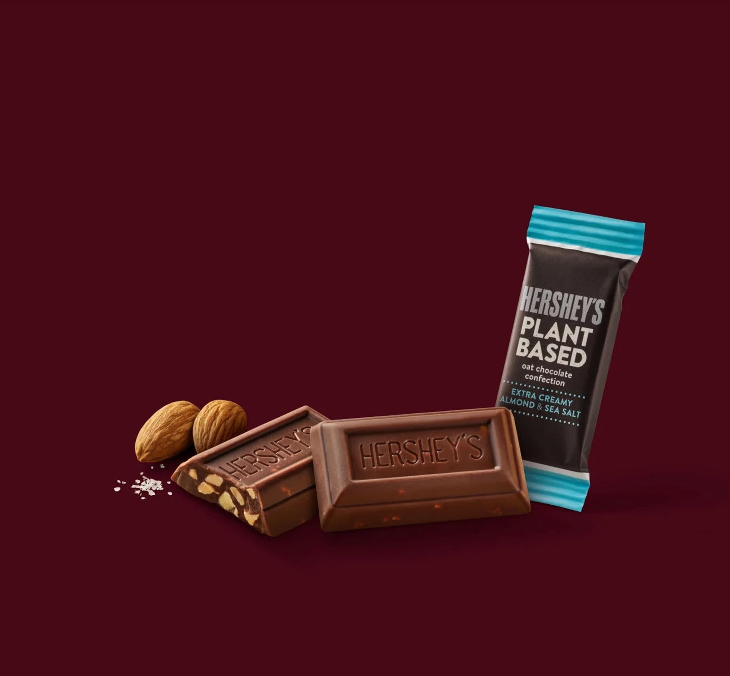 Plant-Based Miniature Oat Chocolate Candy - 2 Pack Vegan, Extra Creamy with Almond and Sea Salt, Individually Wrapped Candies: Plant-Based Miniature Oat Chocolate Candy - 2 Pack Vegan, Extra Creamy with Almond and Sea Salt, Individually Wrapped Candies