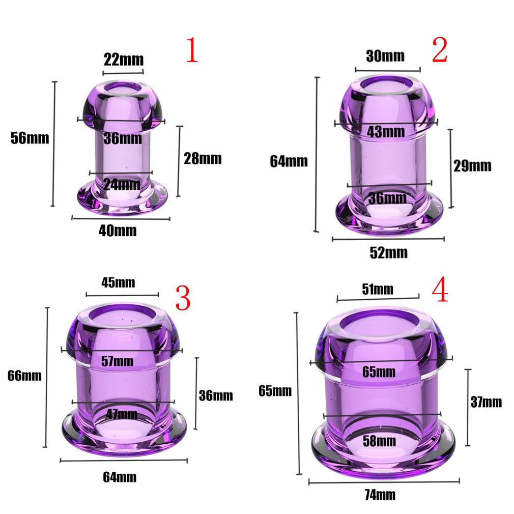 Hollow Tunnel Butt Plug with Matched Stopper Anal Plug Thread Butt Plug Sex Toys, 4PCS Butt Plugs Training Set for Beginners Advanced Users Adult Sex Toy