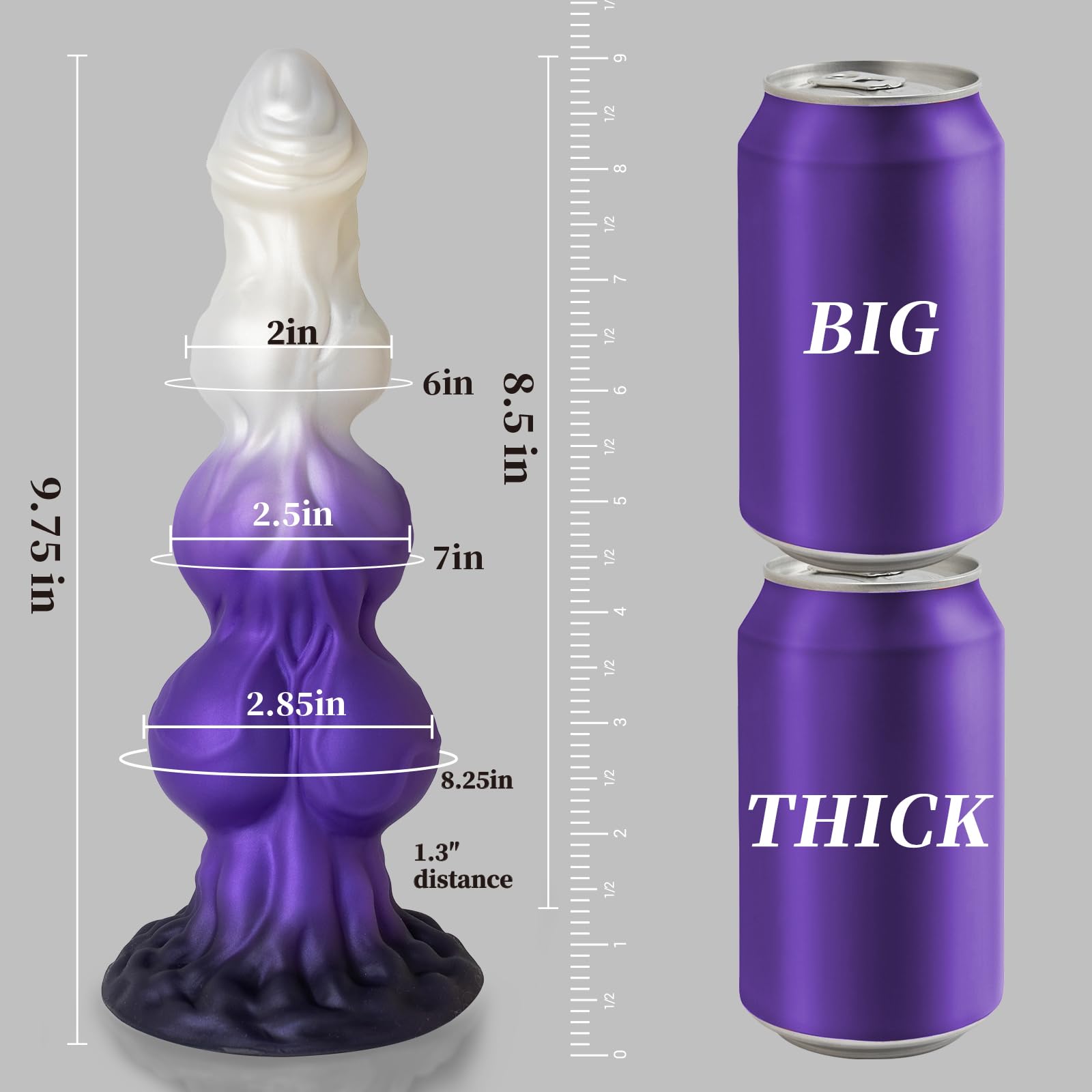 10" Big Knot Monster Horse Dildo - Huge Thick Dragon Fantasy Dildo with 3 Dog Knots, XL Large Girthy Anal Butt Plug Trainer with Strong Suction Cup, Adult Sex Toys & Games for Men Women Gay