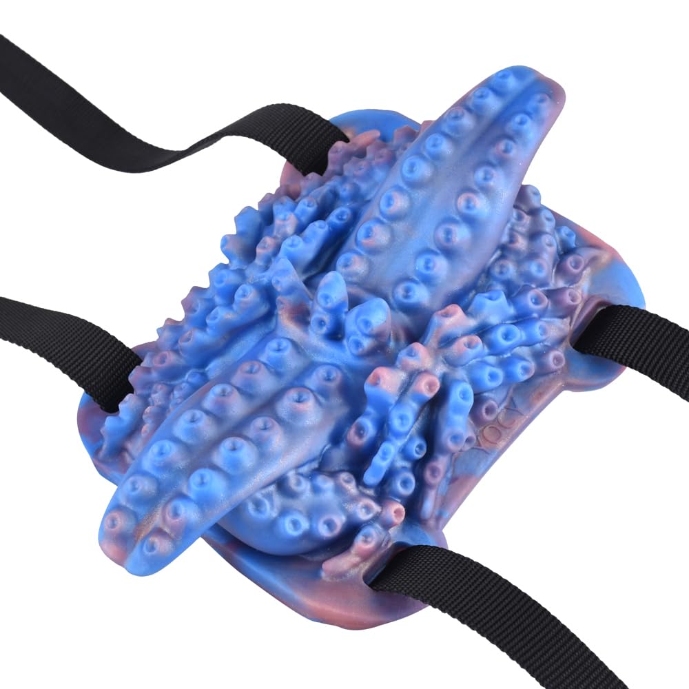 Multiple Use Fantasy Unique Design Bumpy Octopus Tentacle Waterproof Foreplay Sex Grinder Female Masturbation Adult Game Tool with Strap for Women Multi-Color Soft Liquid Silicone Made