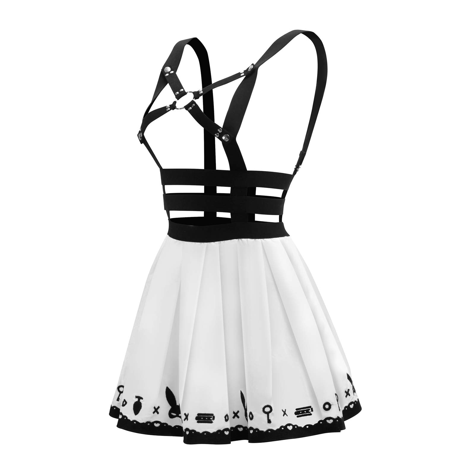Littleforbig Overall Skirt Romper - Bunny Overall Skirt: Black Small