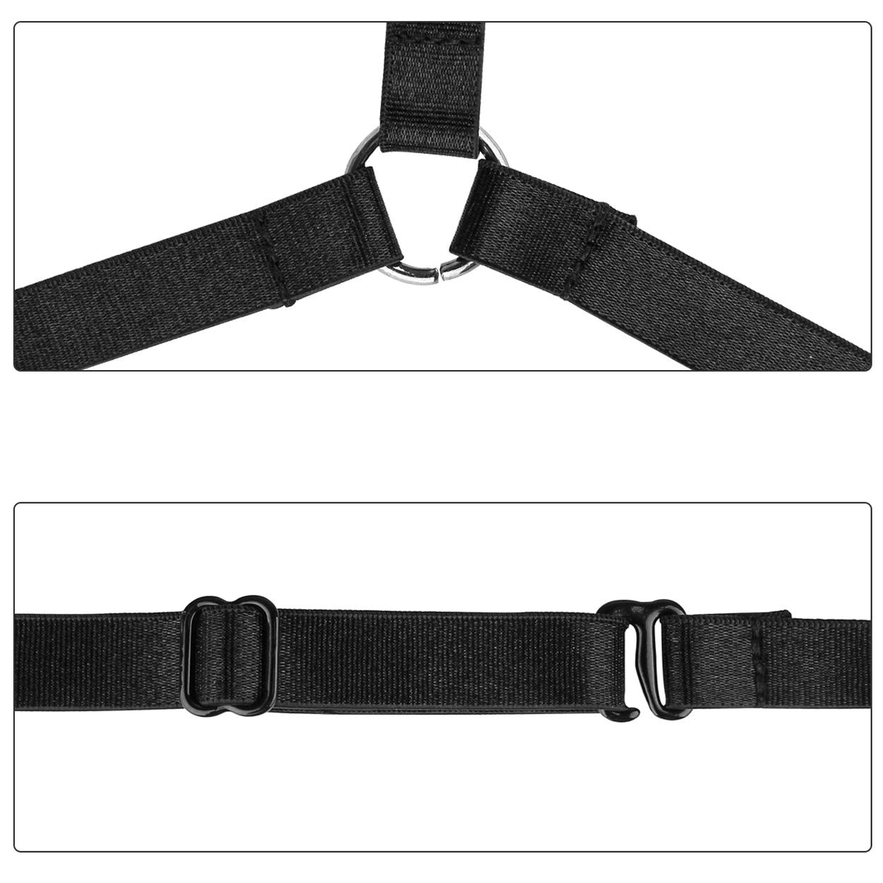 LIVE4COOL Women Harness Elastic Cupless Cage Bra Sexy Lingerie for Women Adjustable Hollow Out Crop Top Exotic Strap Bra: Black