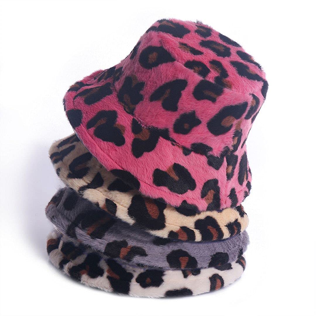 ChezAbbey Faux Fur Bucket Hat, Fuzzy Furry Winter Warm Fisherman Cap, Fluffy Teddy Sherpa Clothe Hats for Women Men Girls thumbnail 3