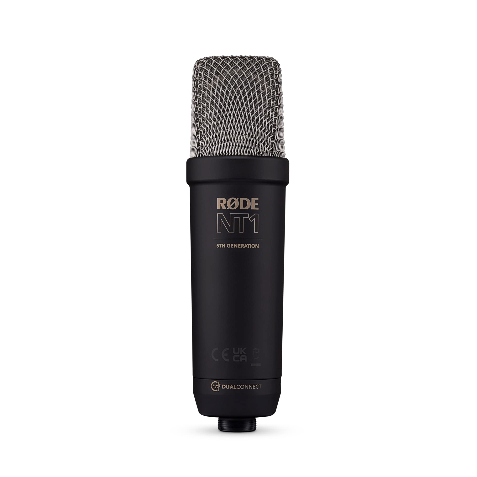 RØDE NT1 5th Generation Large-diaphragm Studio Condenser Microphone with XLR and USB Outputs, Shock Mount and Pop Filter for Music Production, Vocal Recording and Podcasting (Black): NT1 5th Gen Black