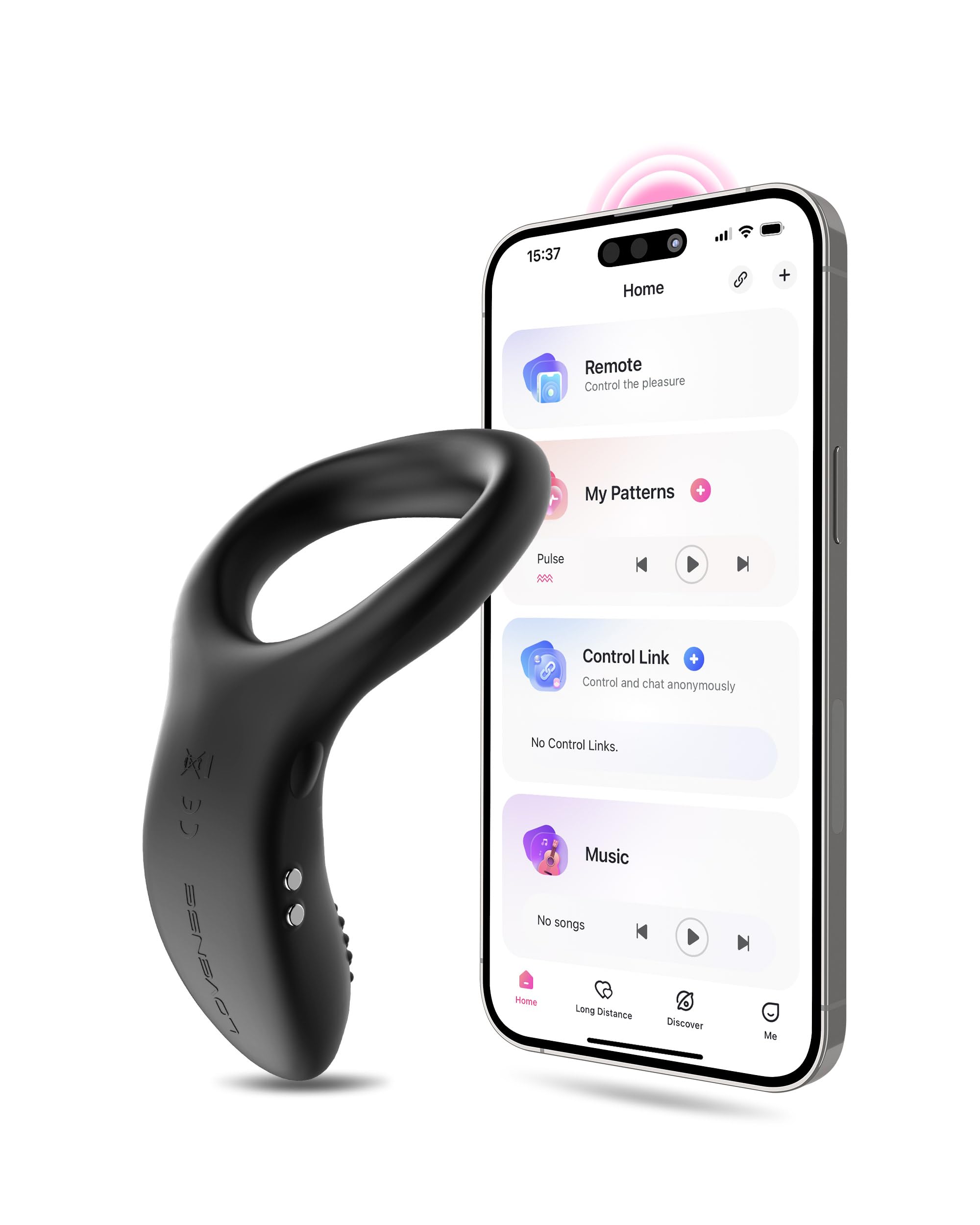 LOVENSE Diamo Vibrating Penis Ring, Cock Ring for Men, Prostate Massager, Long Distance Bluetooth Remote Reach with Music Sync, Partner & App Control, Male Sex Toys