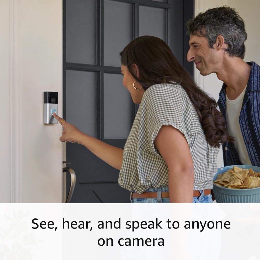Ring Battery Doorbell, Head-to-Toe Video, Live View with Two-Way Talk, and Motion Detection & Alerts (2024 release), Venetian Bronze: Satin Nickel 1 Doorbell