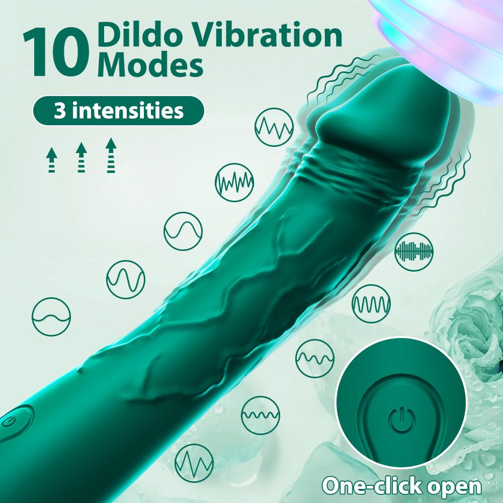 7.6 Inch Realistic Dildo Vibrator for Women，10 Powerful Vibration Modes for Clitoral and G-spot Stimulation, Waterproof Rose Adult Sex Toys for Women and Couples: Green