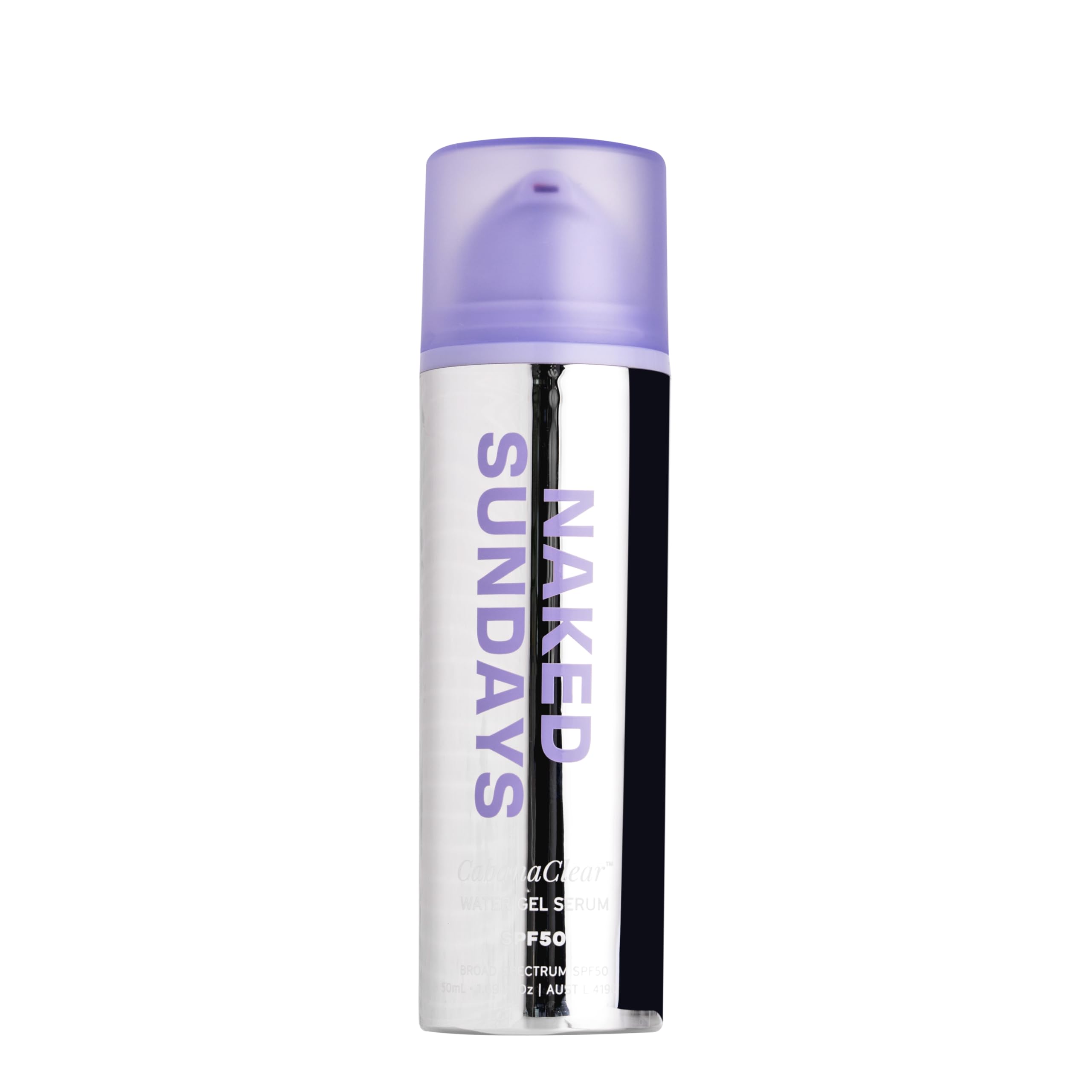 Naked Sundays CabanaClear SPF 50 Water Gel Serum - Invisible Daily Lightweight & Hydrating Sunscreen with Hyaluronic Acid, Broad Spectrum, Oil-Free, Silicone Free, Fragrance-Free for All Skin Types