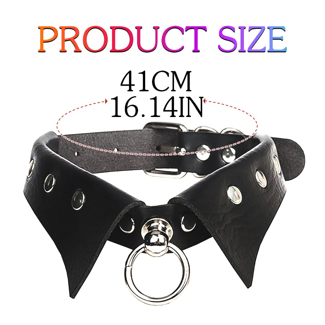 Urieo Gothic Leather Choker Necklace  Punk Nightclub Jewerly Accessories for Women: Black
