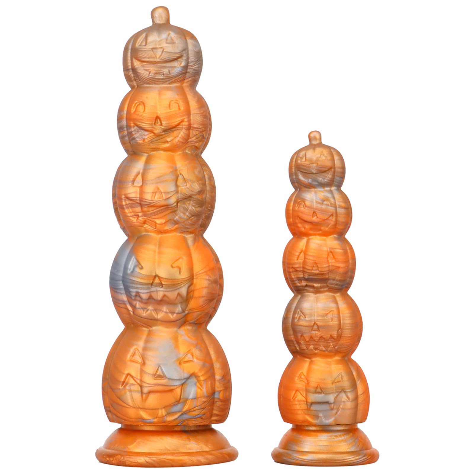 Pumpkin Realistic Dildo with uction Cup, 5 Beads Realistic Dildo Fake Penis Adult Sex Toy for Man Woman - S: L