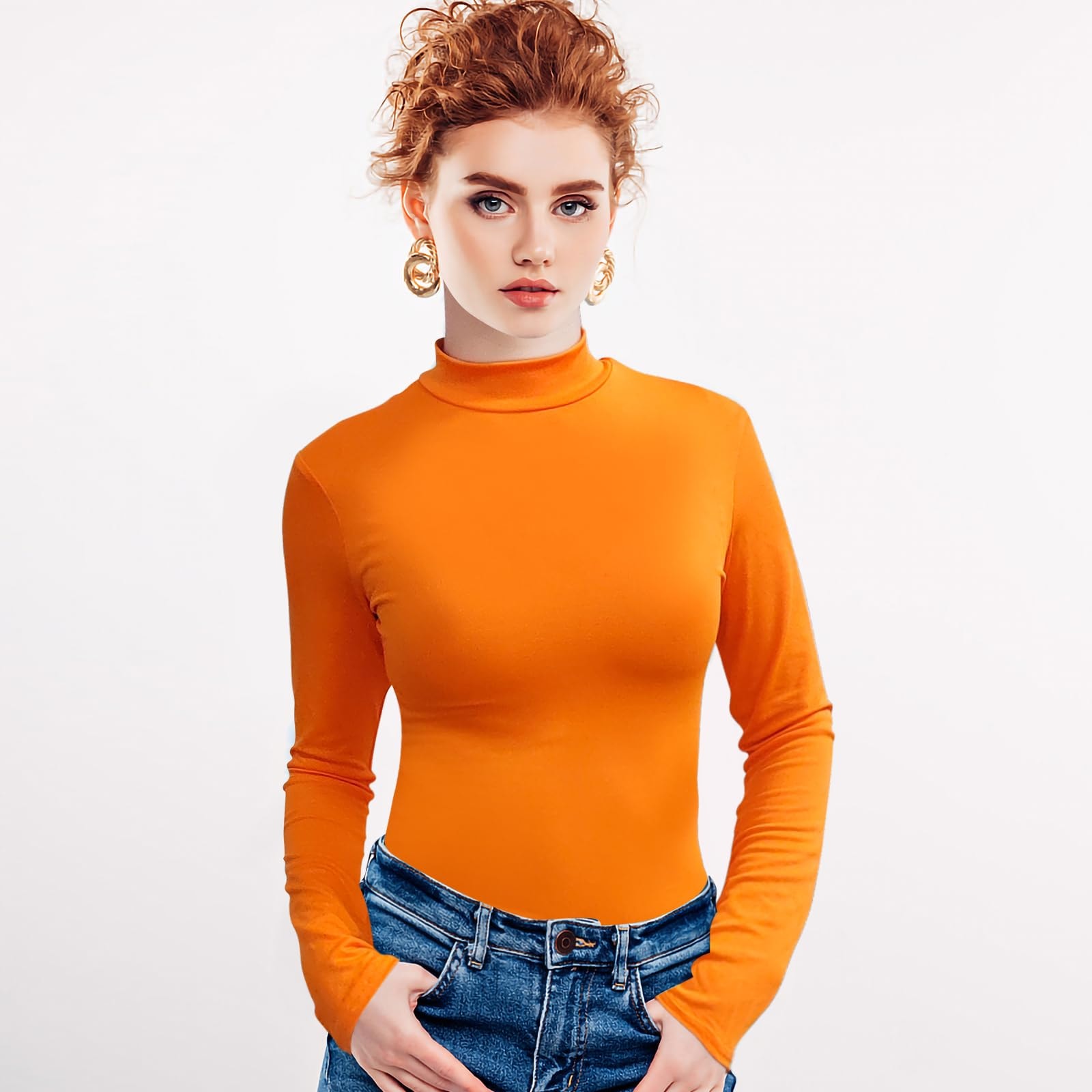 ATAMET Halloween Costume for Women,Sexy Long Sleeve Leotard Turtleneck Tops Bodysuit,Skater Skirt,Magnifying Glass,Socks - Image 4