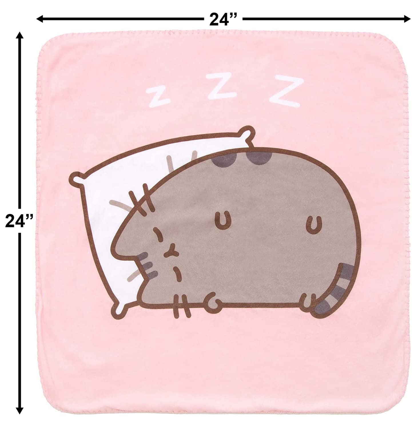 Pusheen Mini Throw Blanket for Cozy, Soft Comfort 24 x 24 inches (Zzzz Snooze)