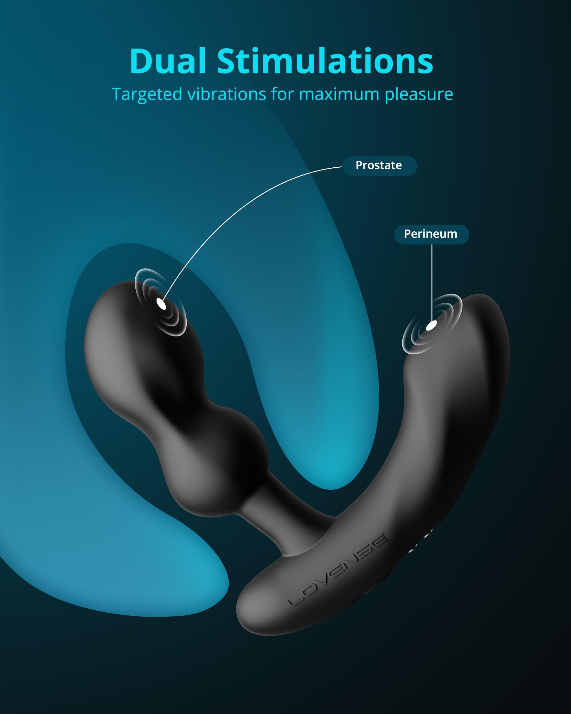 LOVENSE Edge 2 Prostate Massager Adjustable Vibrating Butt Plug, APP Remote Control Male Vibrator Anal Dildo Adult Sex Toys & Games for Beginner Advanced Player, Powerful Vibration, Waterproof