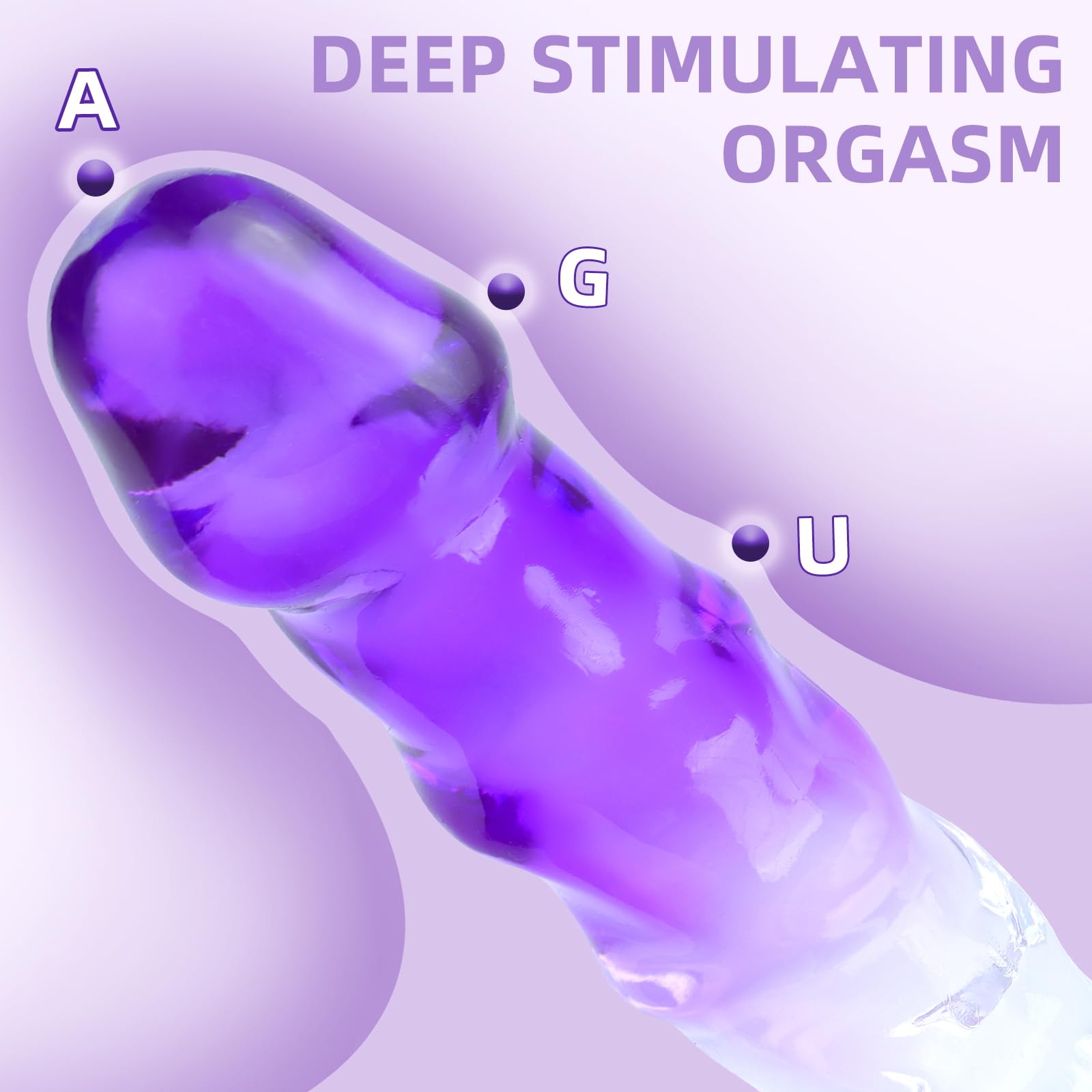 Sex Toy Realistic  Dildo for Women - TUFEEL G Spot Adult Toys, Gradient Clear Penis with Strong Suction Cup, Soft Lifelike Dick for Beginner & Couples Anal Vaginal Sexy Play, Strap-on Pleasure: Dark Purple