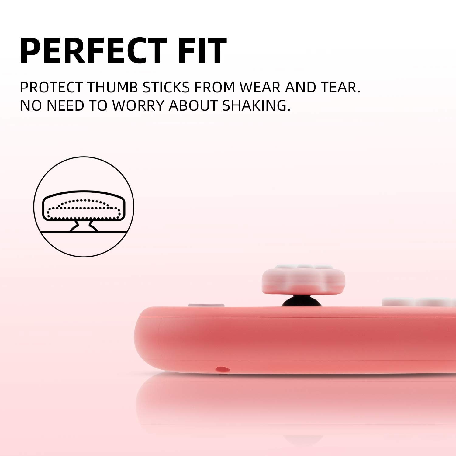 GeekShare Cat Paw Shape Thumb Grip Caps Soft Silicone Joystick Cover Compatible with Switch/OLED/Switch Lite,4PCS (Pink & Blue)