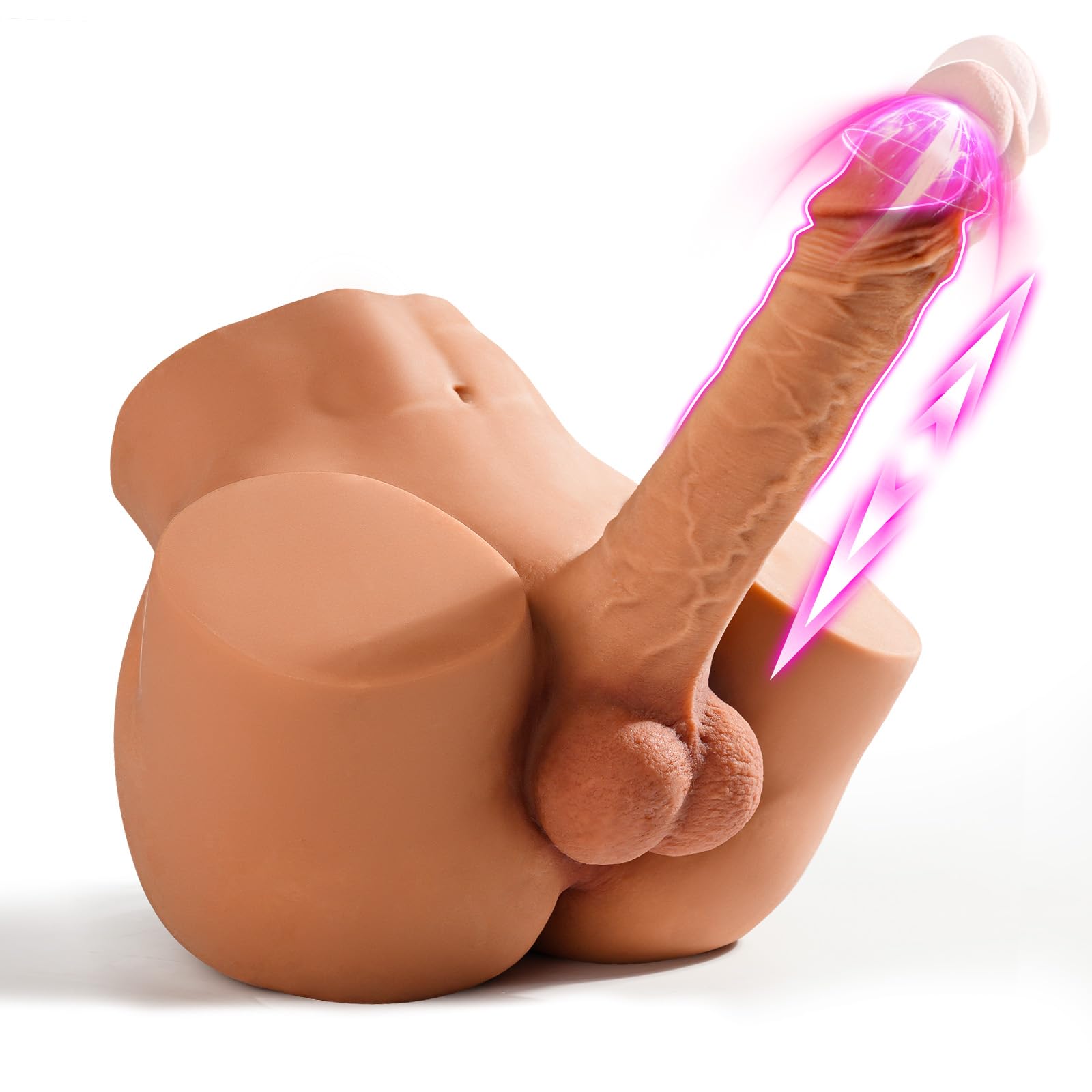 Male Sex Doll with Realistic Thrusting Dildo - EINSEO Adult Torso Sex Dolls & 7.3 inches Vibrating Dildos for G-spot Anal Stimulation, Unisex Masturbator Mens Gay Sex Toys for Women Female Couples: 10.5 Pound