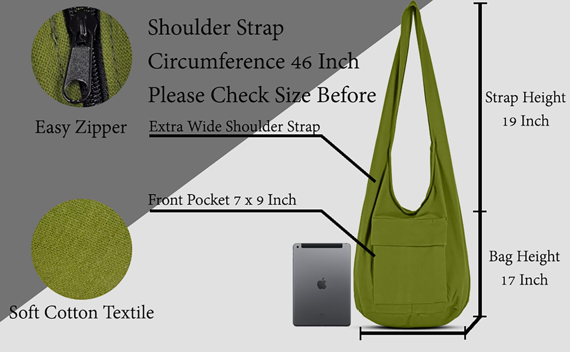 Your Cozy Crossbody Handbag Boho Handmade Cotton Bag For Unisex thumbnail 5
